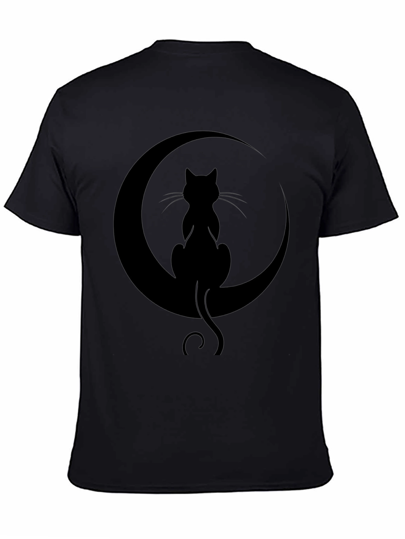 Black Cat Moon Graphic T-Shirt - Unisex