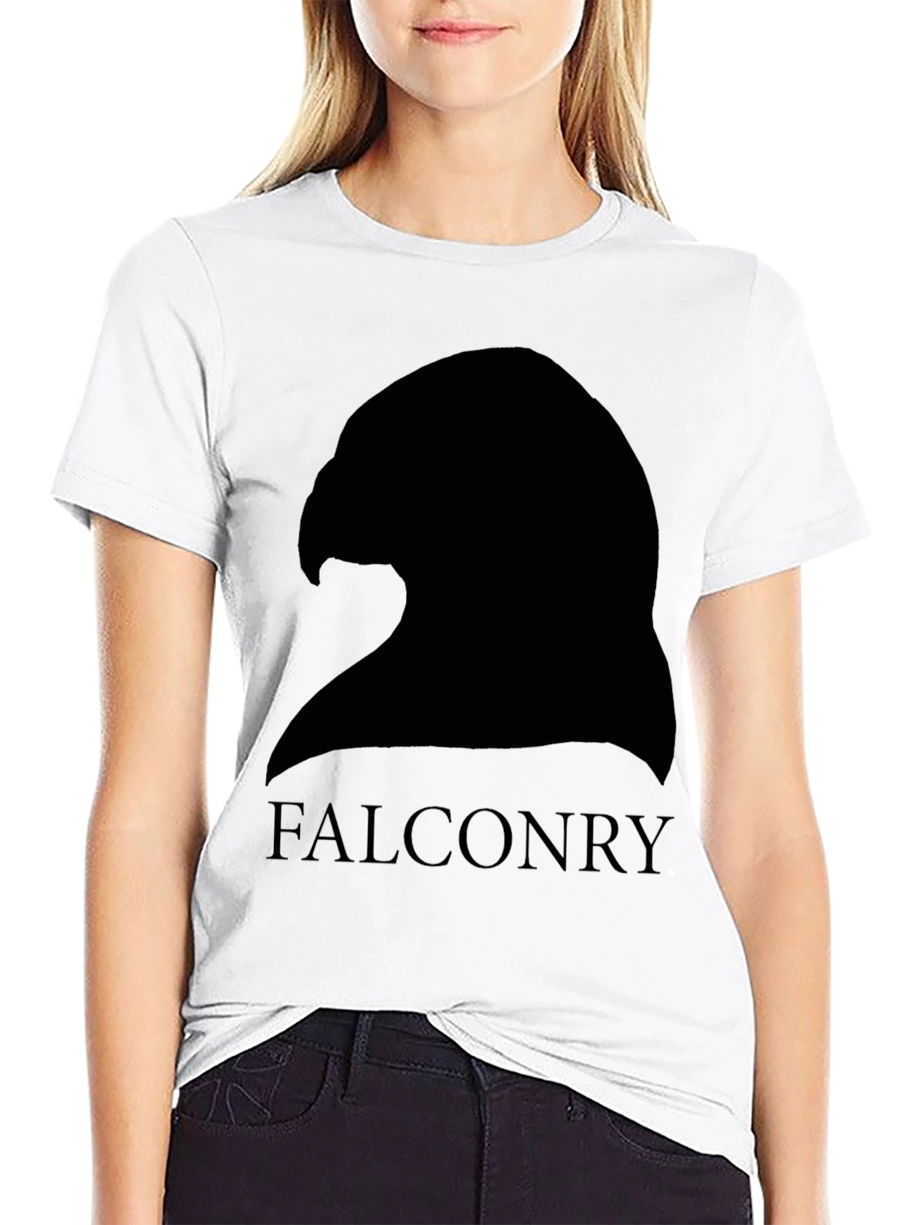 Falconry Silhouette Graphic Tee - Black