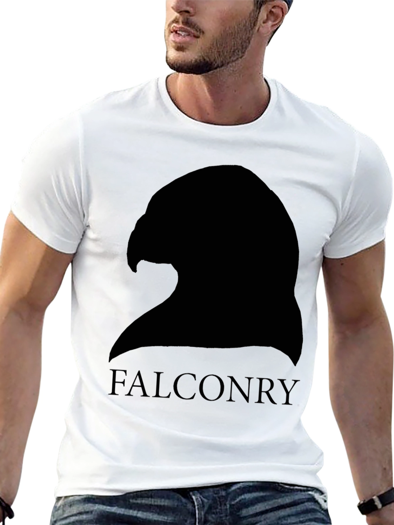 Falconry Silhouette Graphic Tee - Black