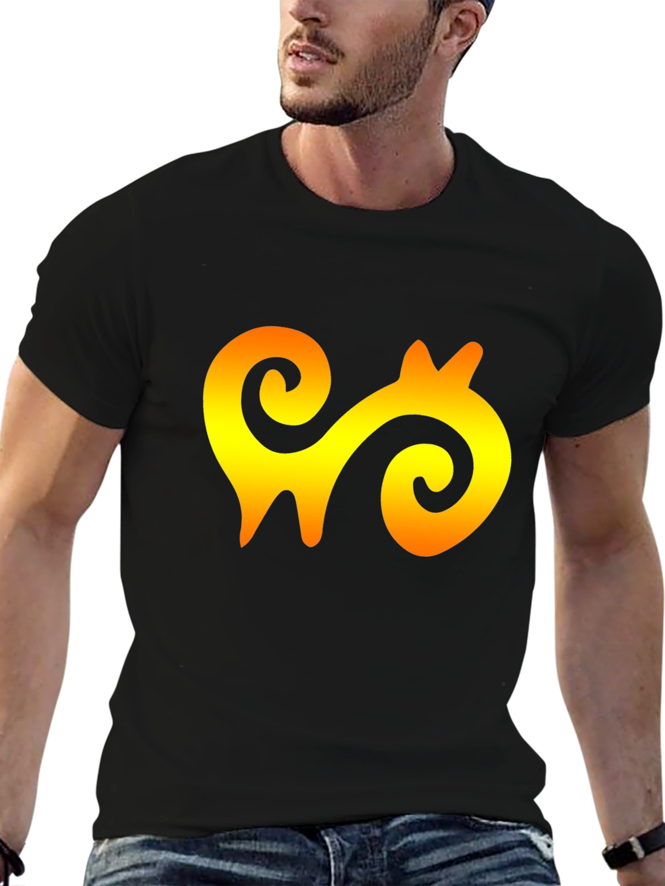 Fiery Adinkra Symbol Black T-Shirt