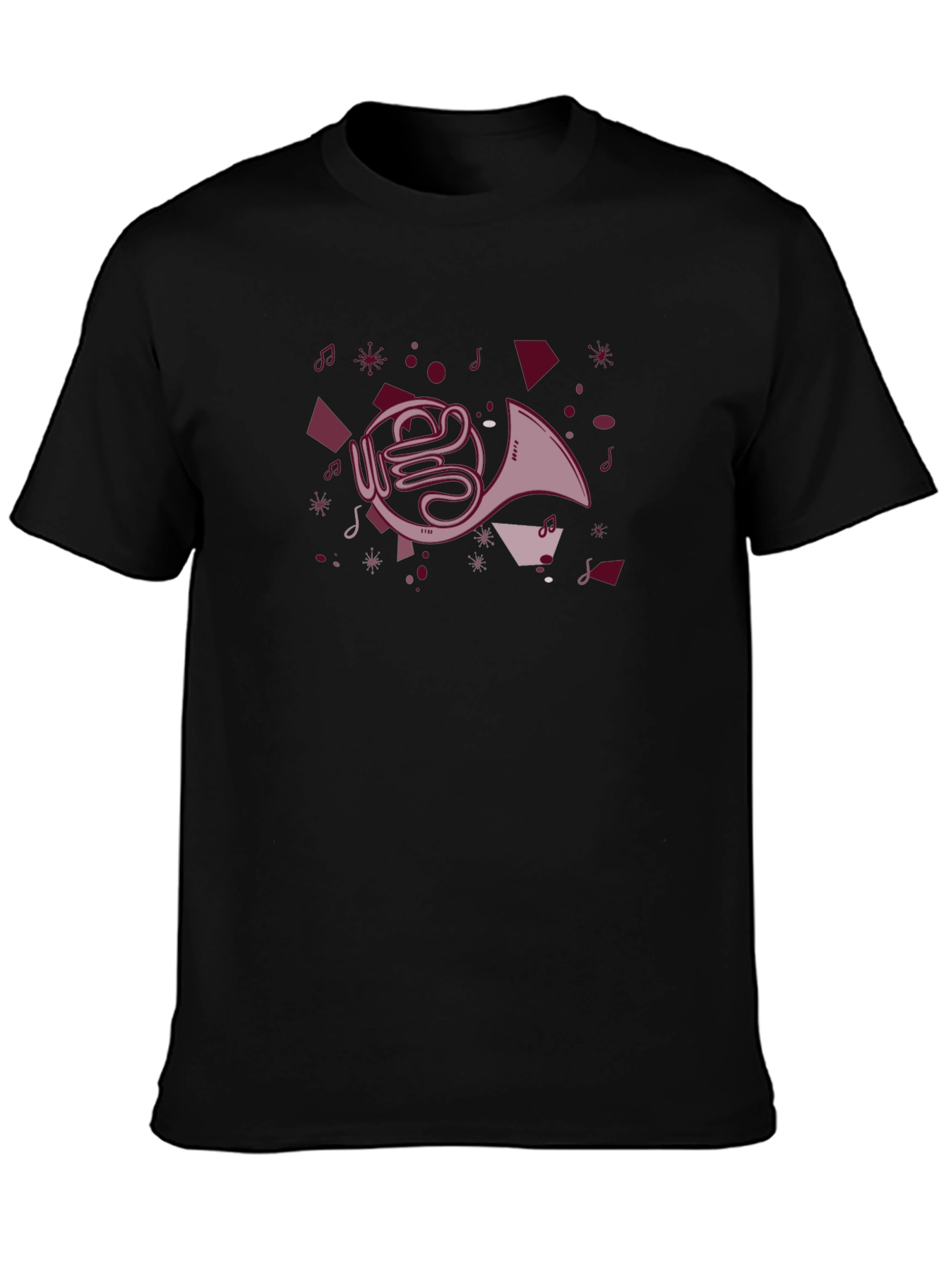 French Horn Graphic Tee - Music Lovers T-Shirt