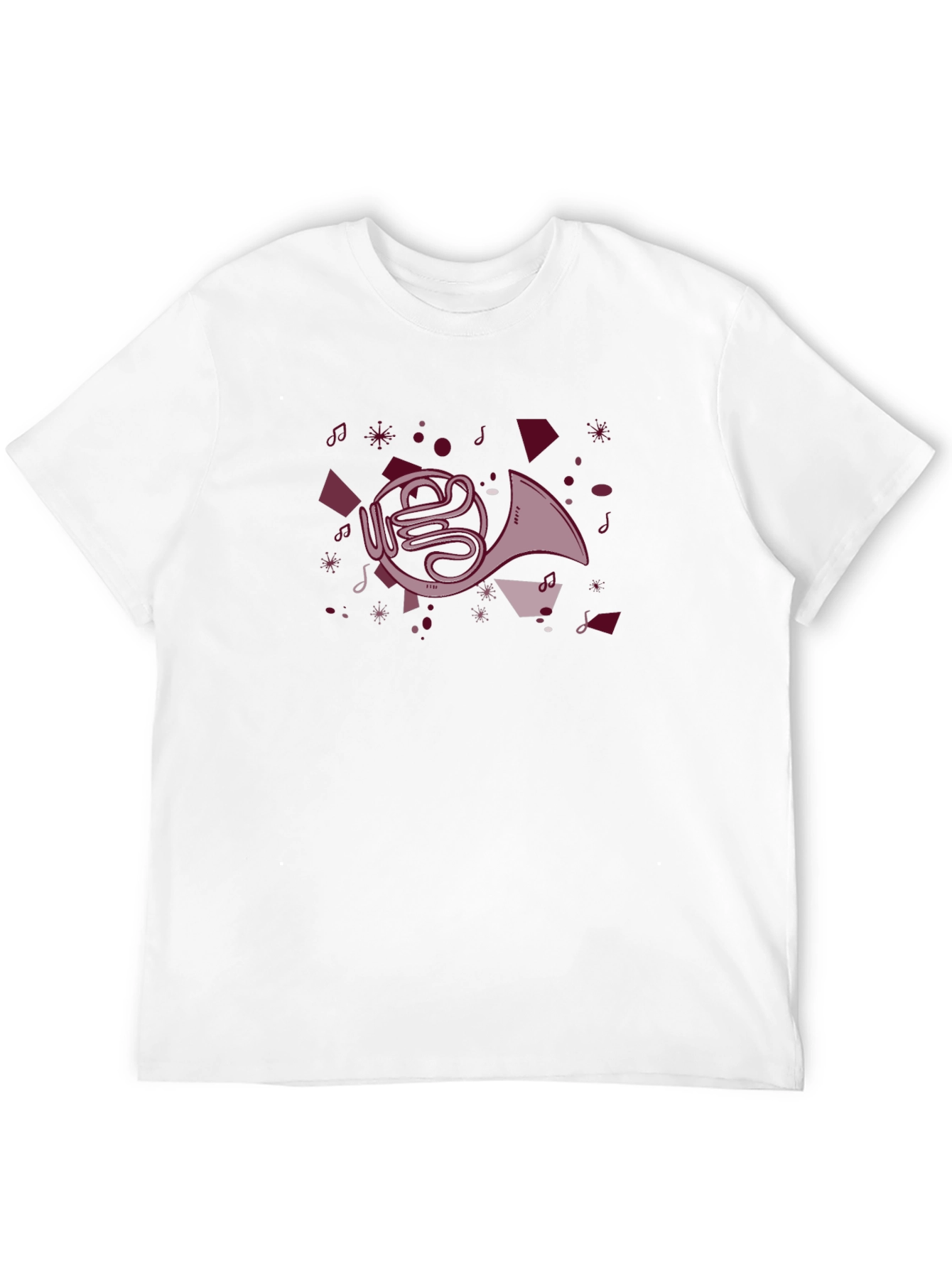 French Horn Graphic Tee - Music Lovers T-Shirt
