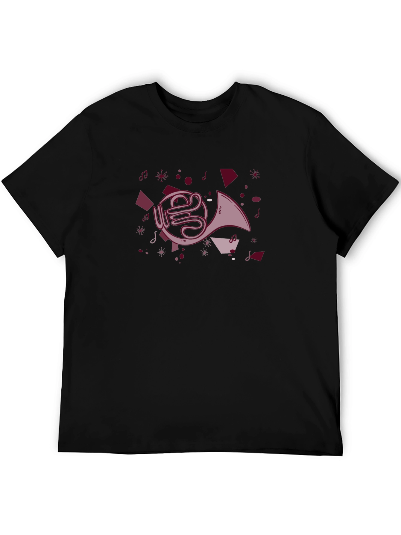 French Horn Graphic Tee - Music Lovers T-Shirt