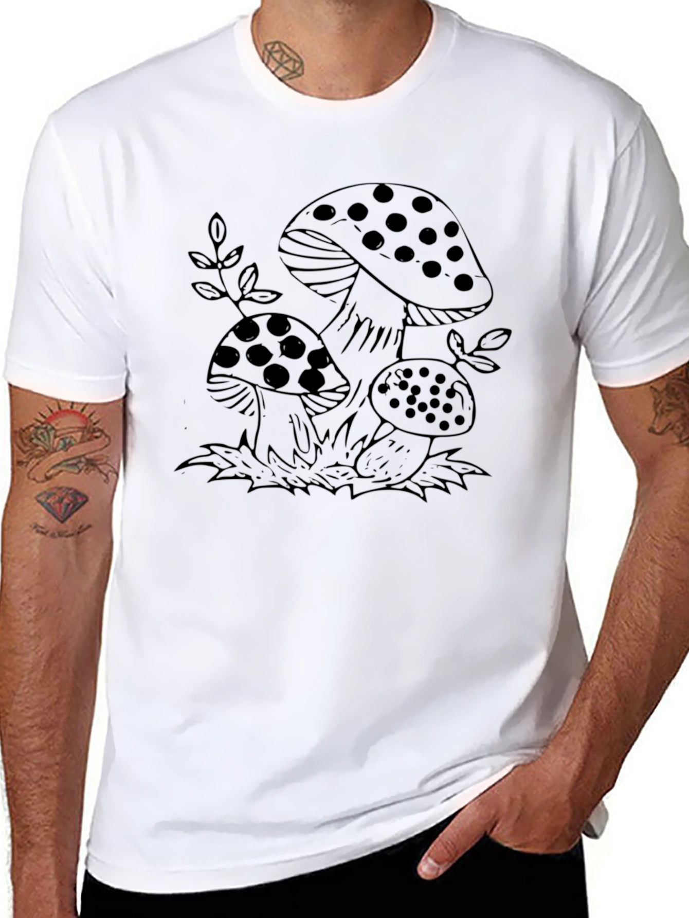 Mushroom Graphic Tee - Black