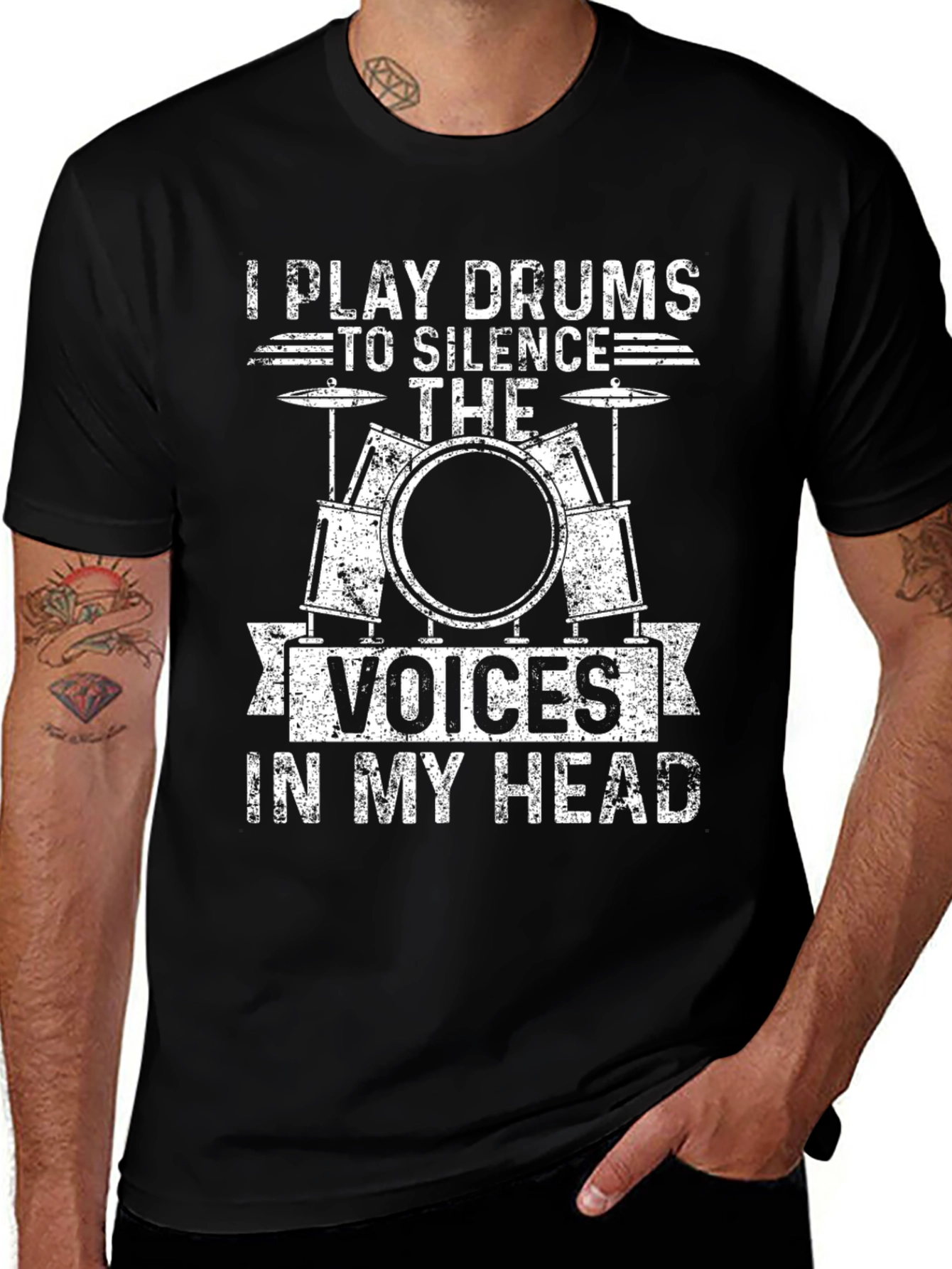 Drummer T-Shirt: Silence the Voices Tee