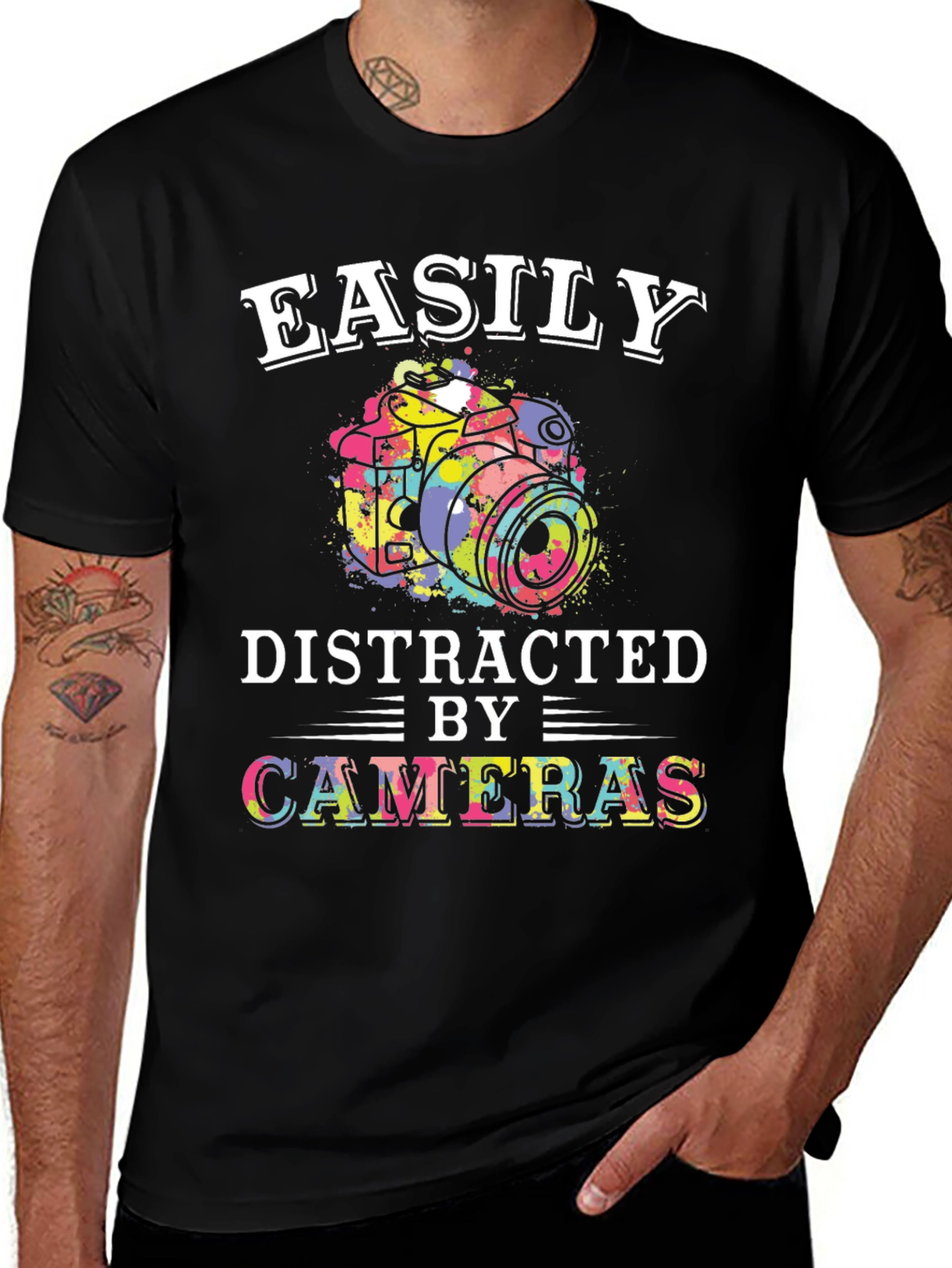 Easily Distracted By Cameras Graphic T-Shirt