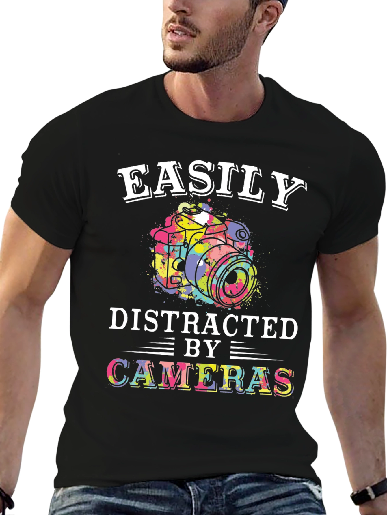 Easily Distracted By Cameras Graphic T-Shirt