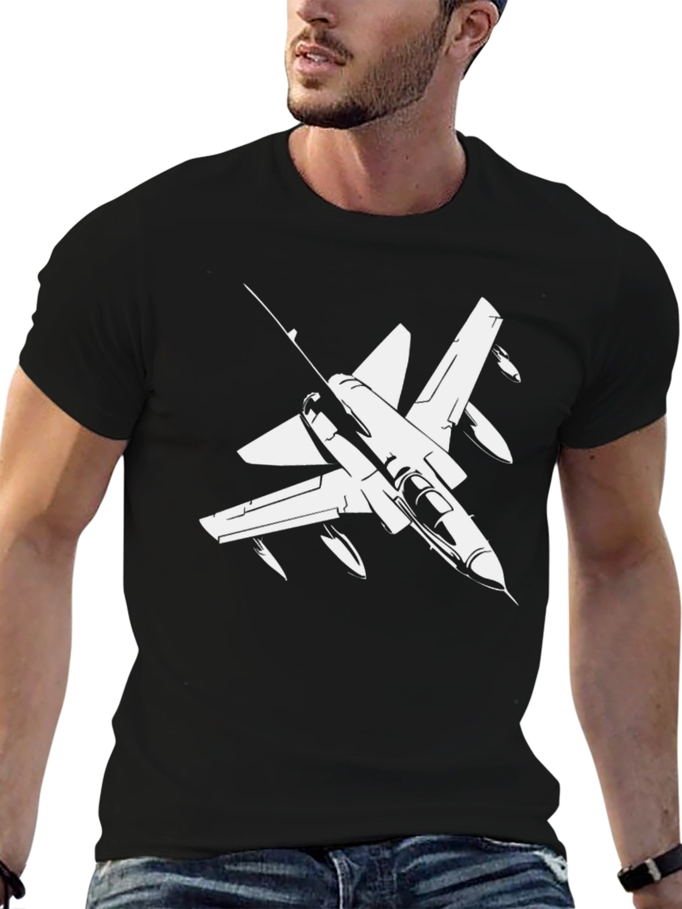 Jet Fighter Graphic Tee - Military Plane T-Shirt