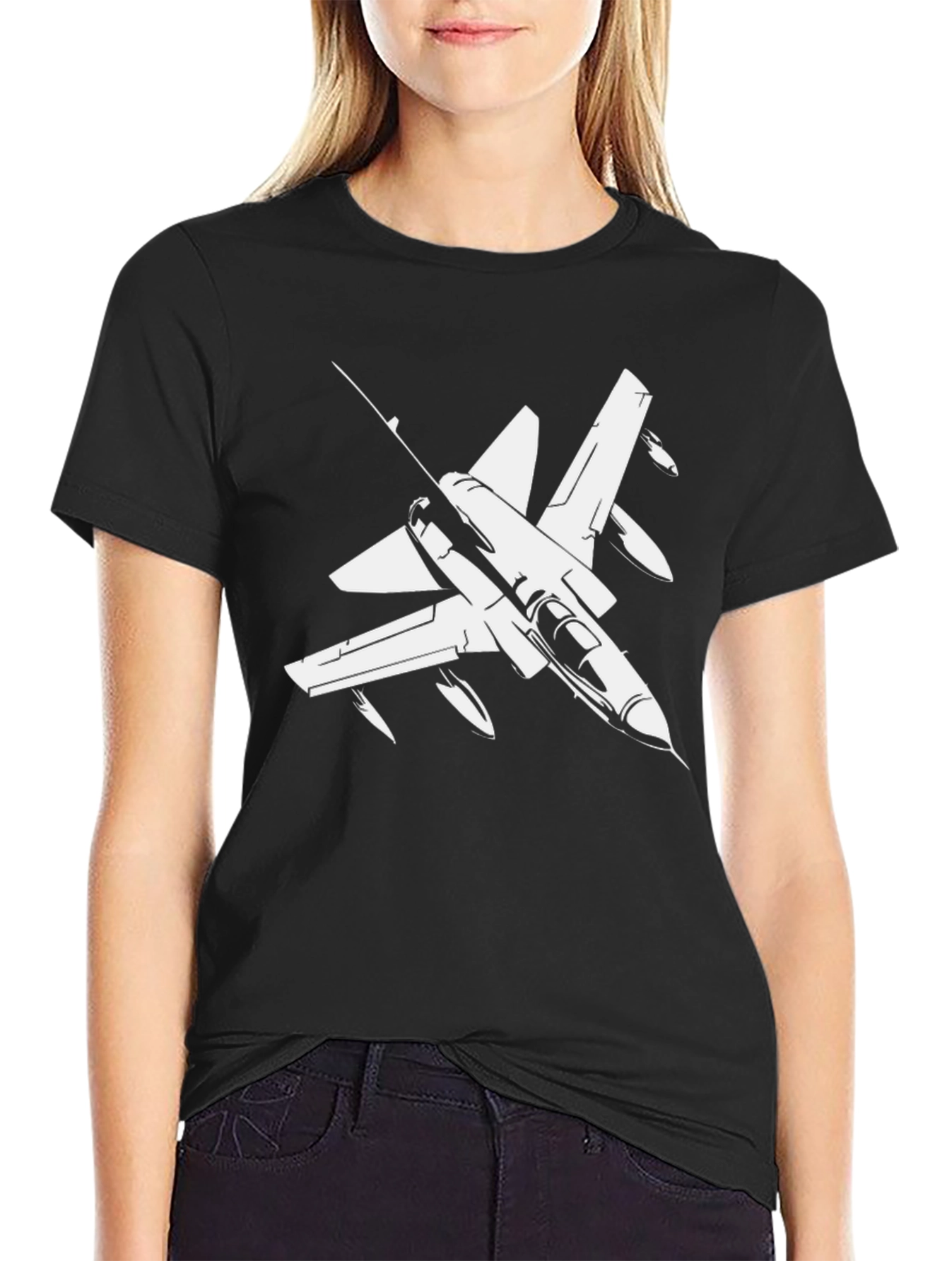 Jet Fighter Graphic Tee - Military Plane T-Shirt