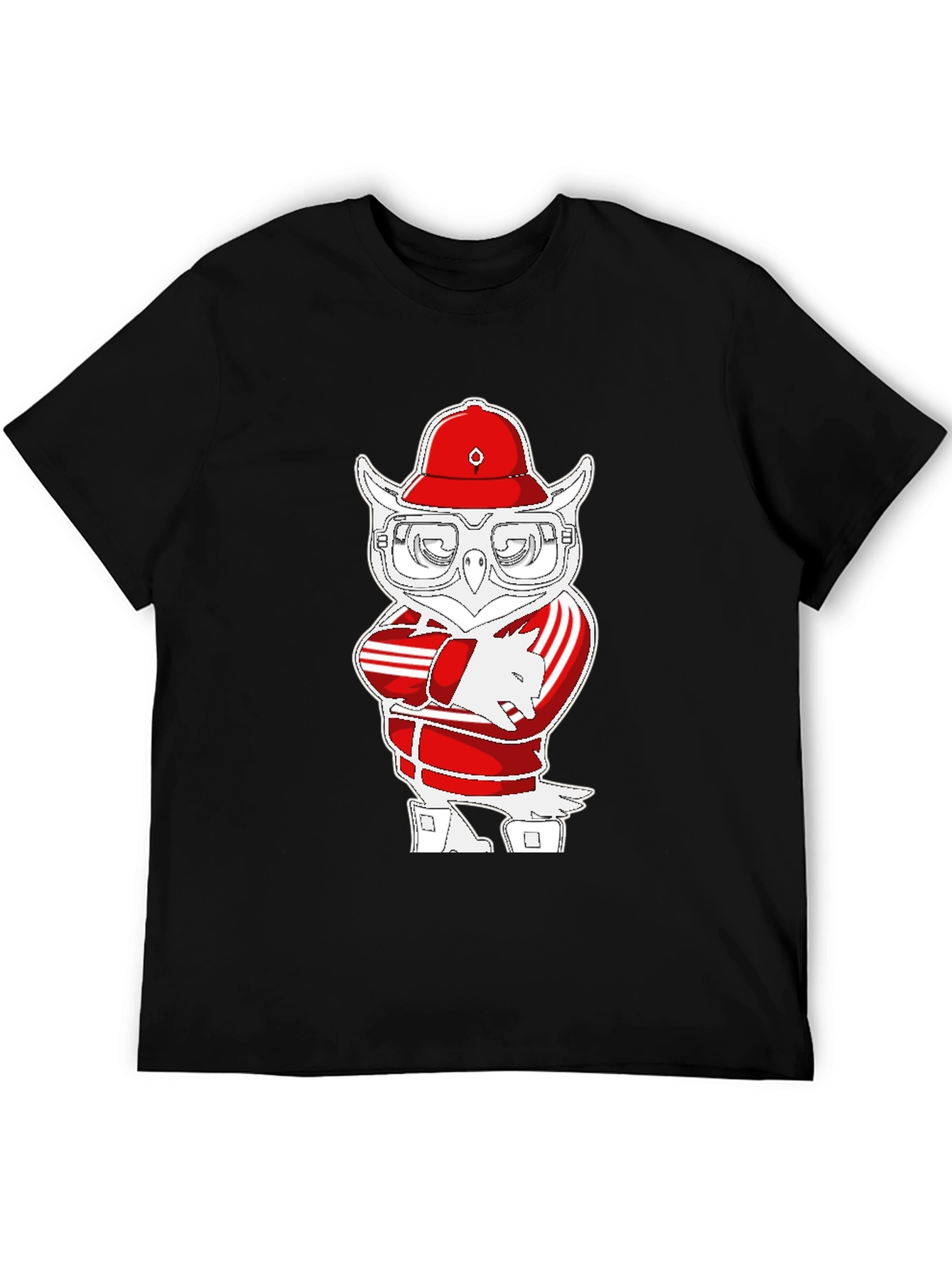 Owl in Tracksuit T-Shirt - Cool Cartoon Tee