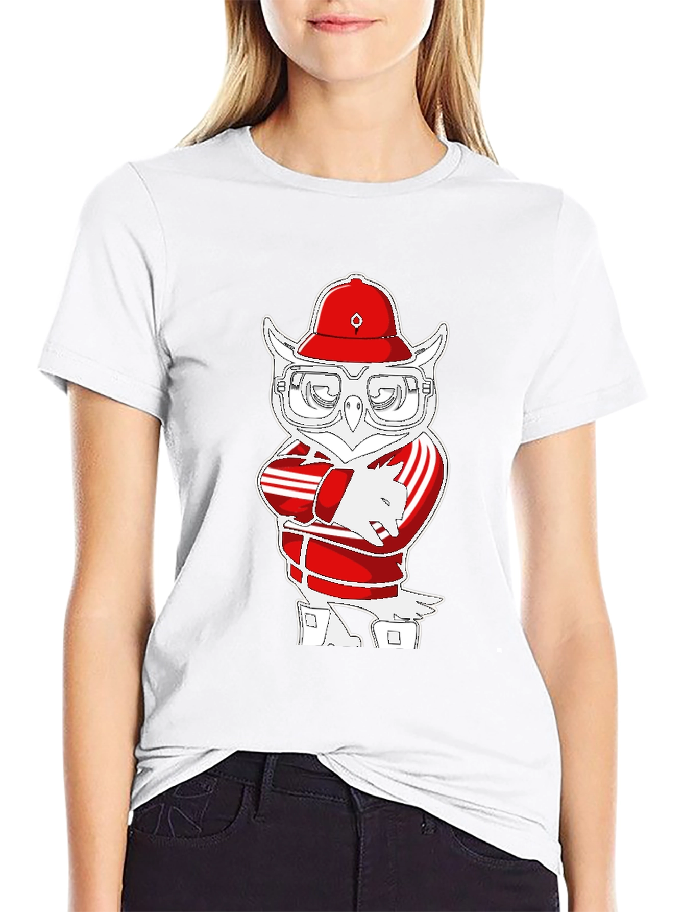 Owl in Tracksuit T-Shirt - Cool Cartoon Tee