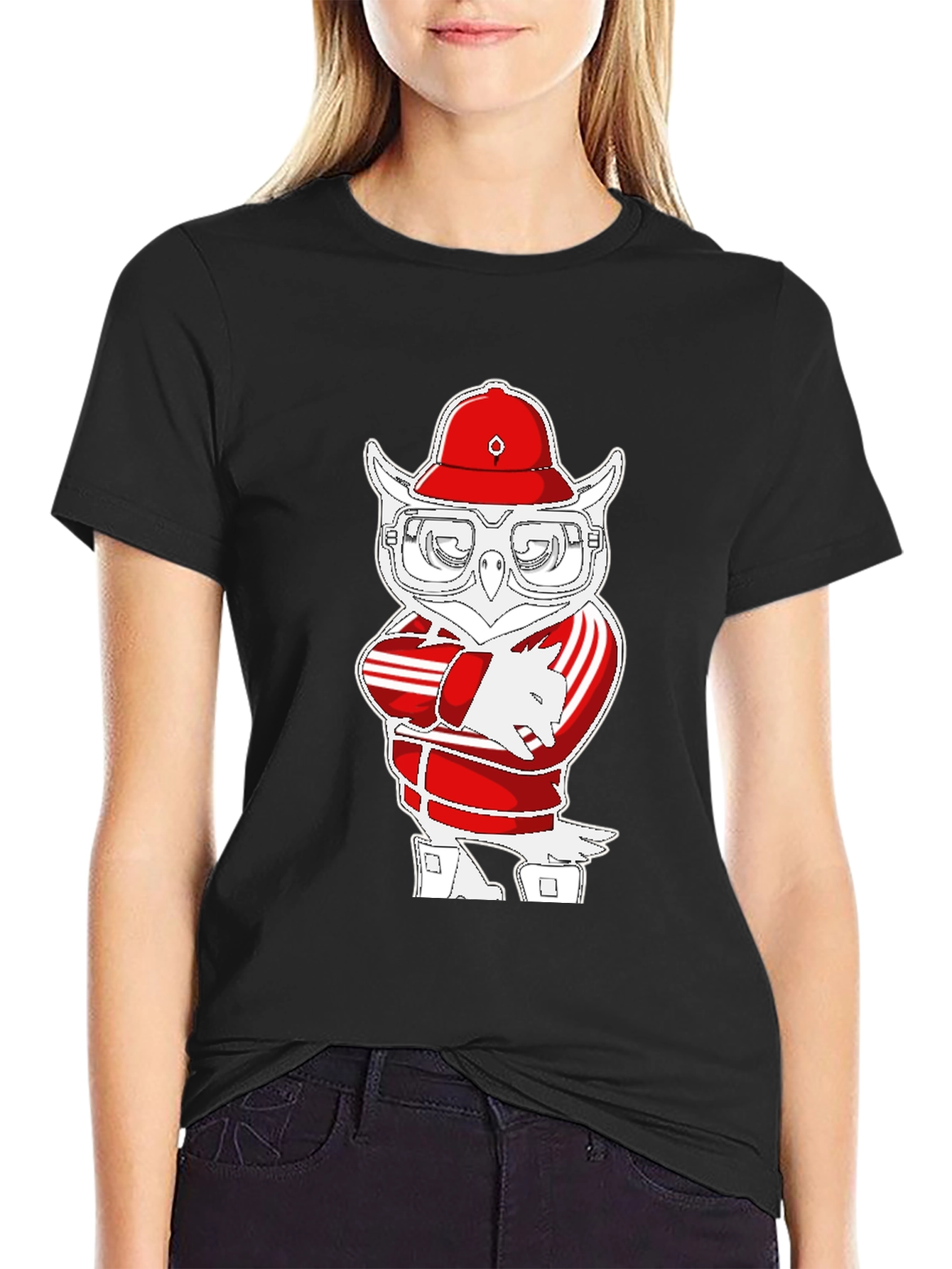 Owl in Tracksuit T-Shirt - Cool Cartoon Tee