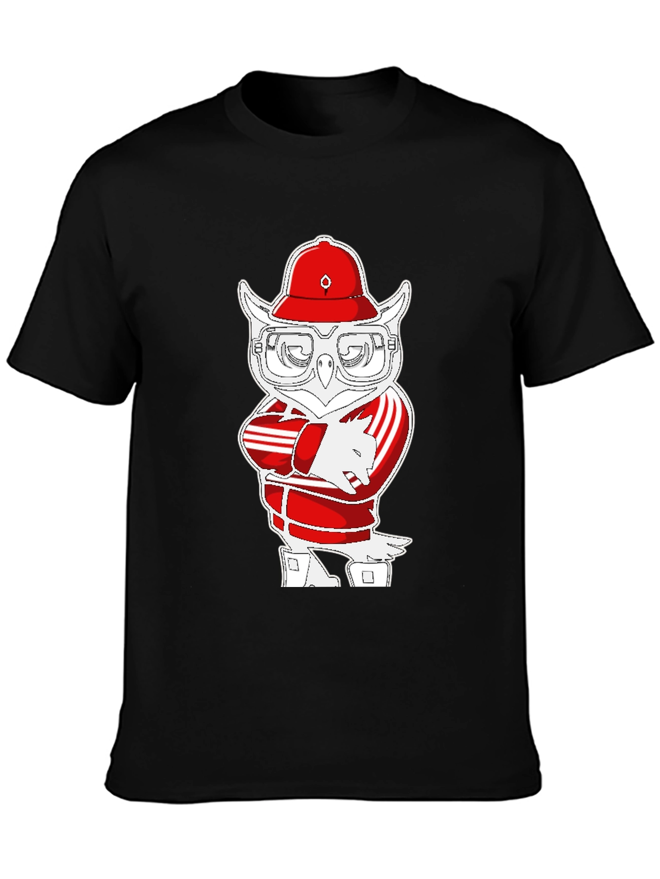 Owl in Tracksuit T-Shirt - Cool Cartoon Tee