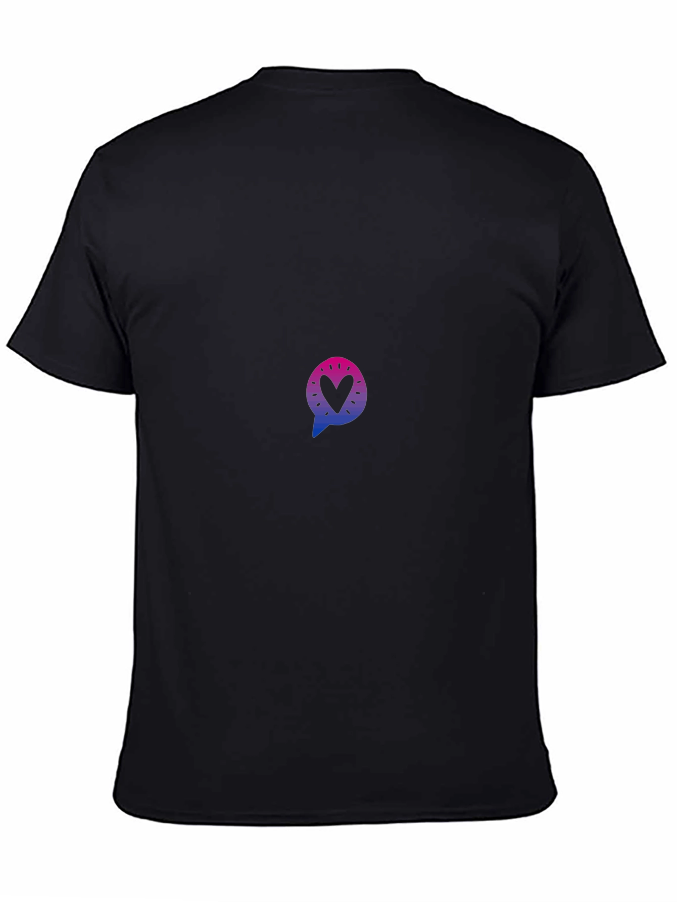 Heart Chat Bubble Graphic Tee - Black