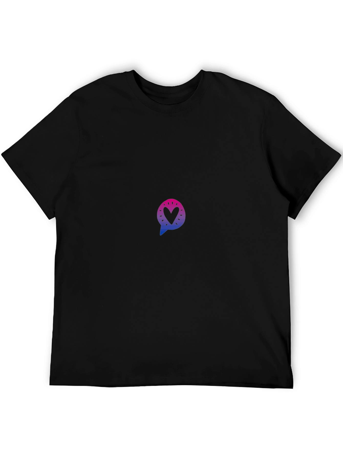 Heart Chat Bubble Graphic Tee - Black