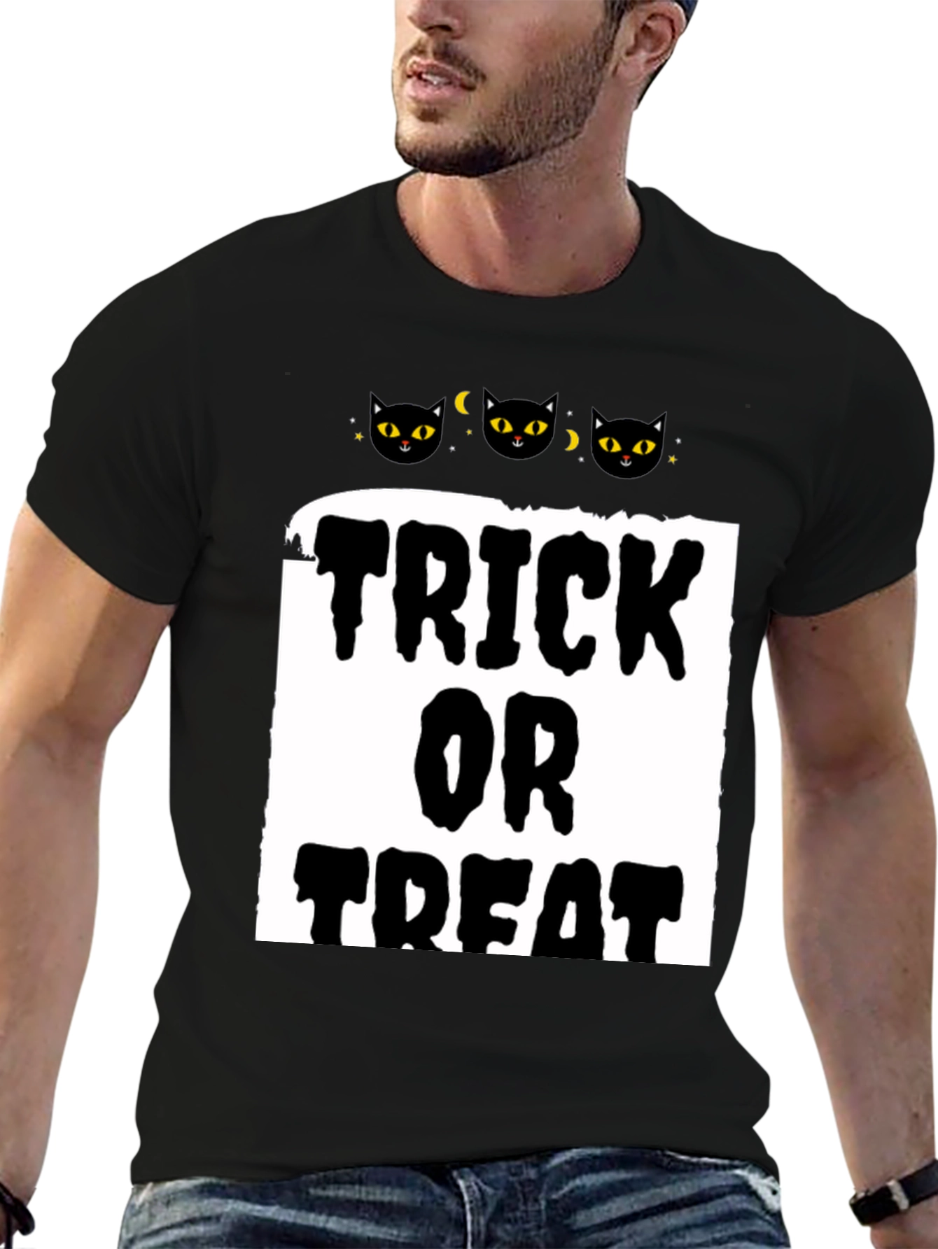 Halloween Trick or Treat Black Cat T-Shirt