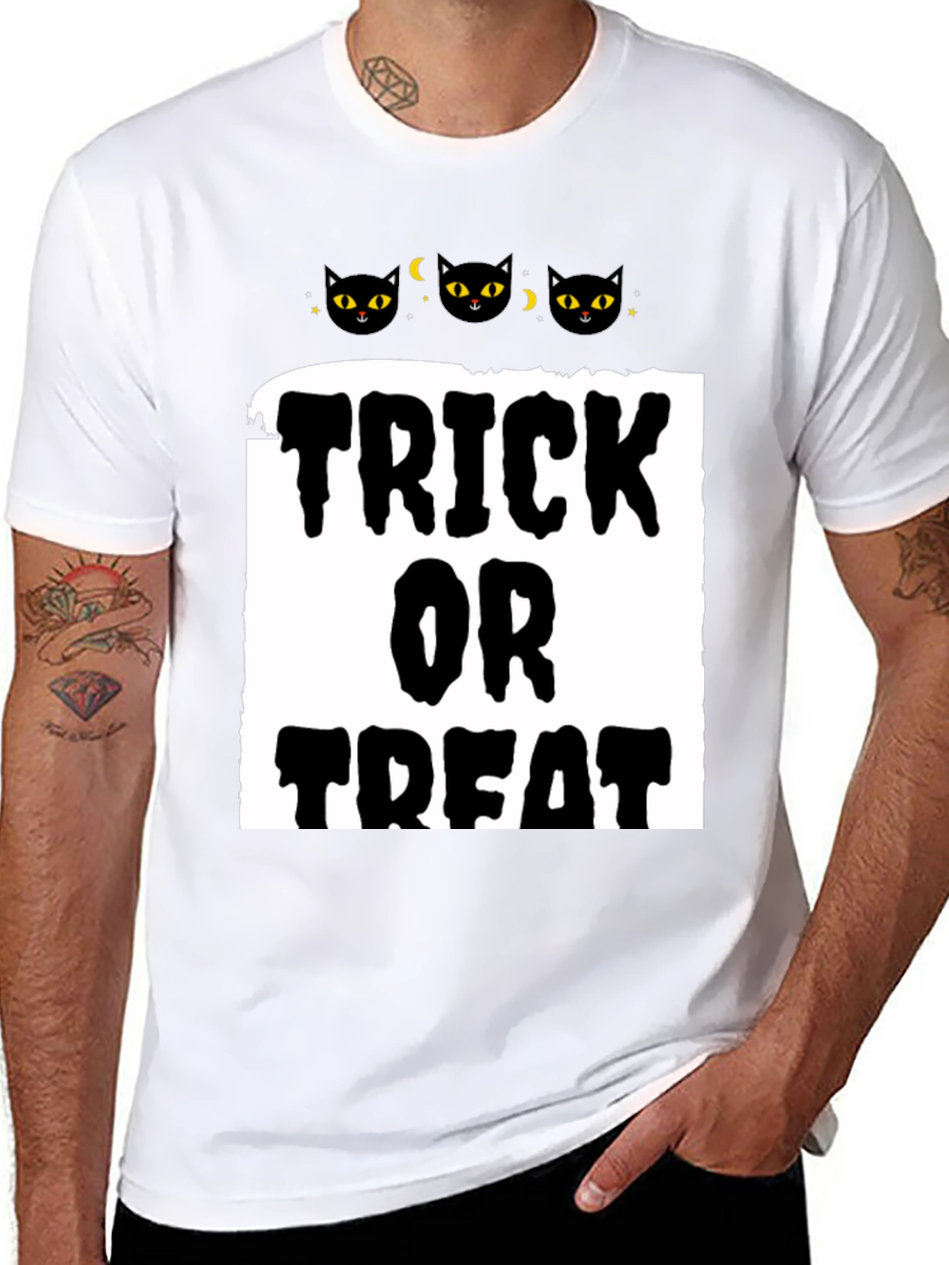 Halloween Trick or Treat Black Cat T-Shirt
