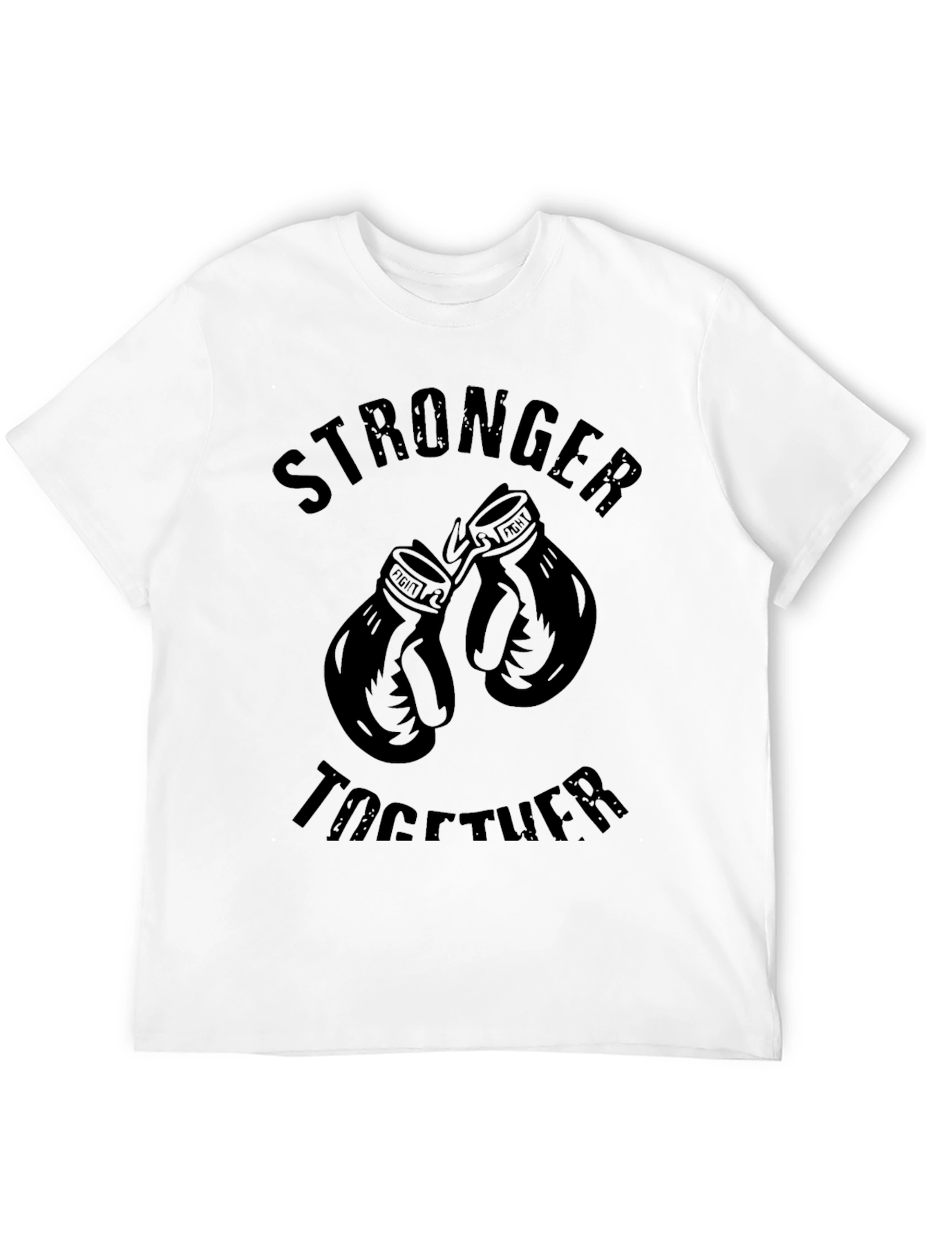 Stronger Together Boxing Gloves Graphic Tee - Black