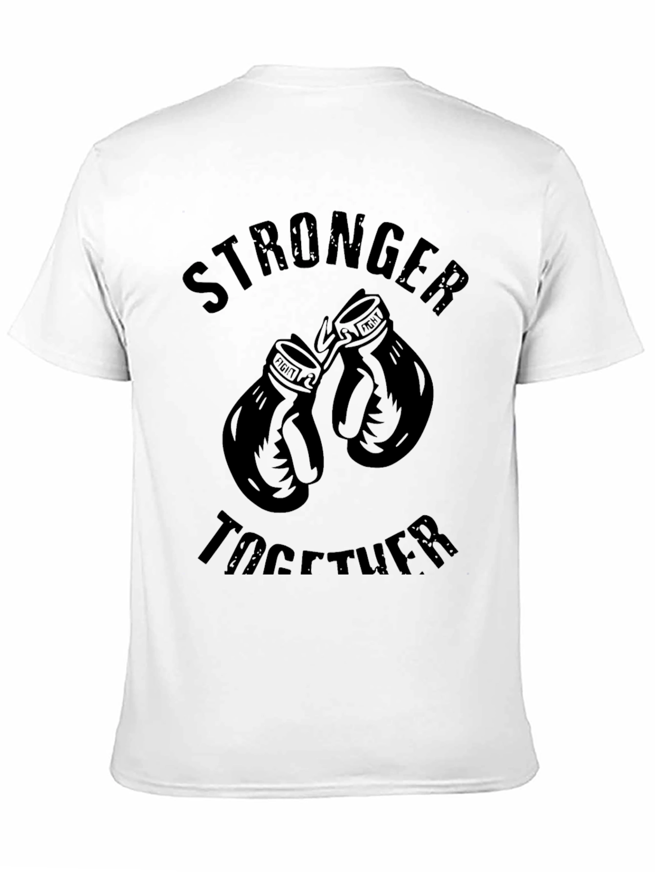 Stronger Together Boxing Gloves Graphic Tee - Black
