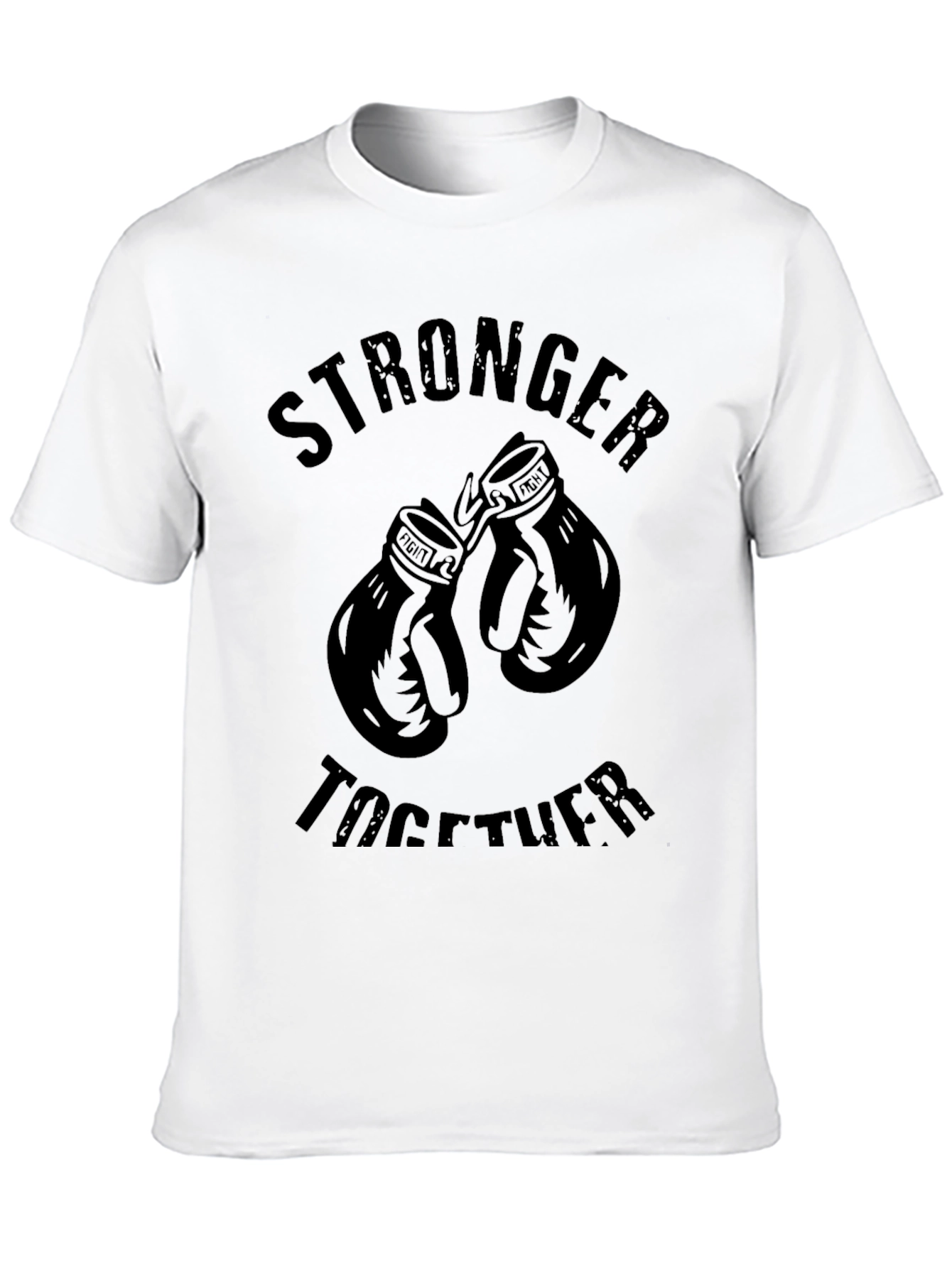 Stronger Together Boxing Gloves Graphic Tee - Black
