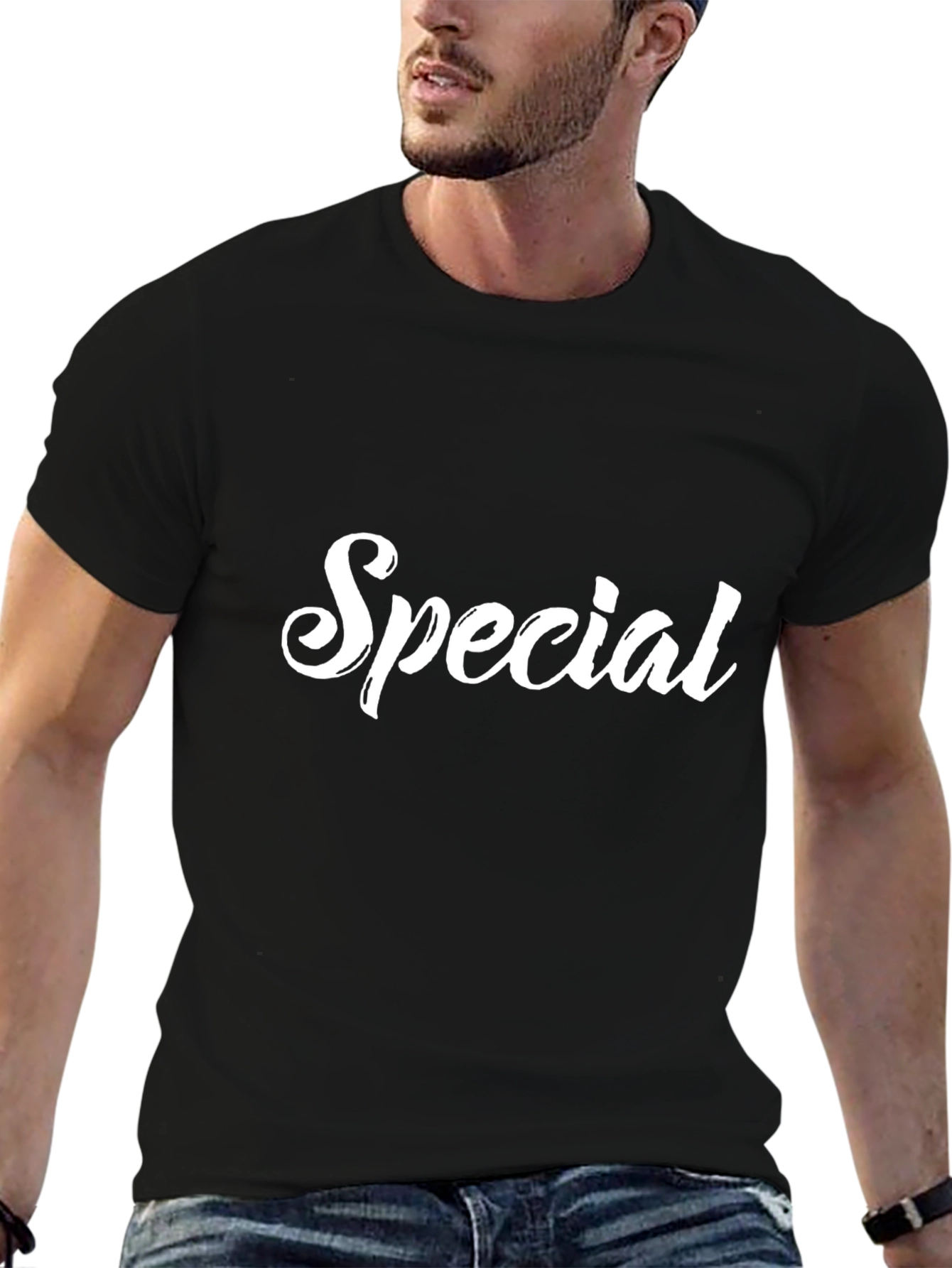 Special Graphic Tee - Trendy Black T-Shirt