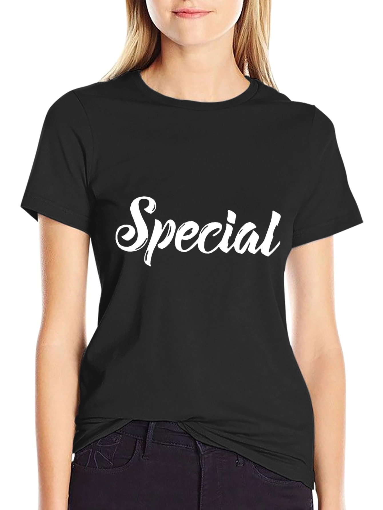 Special Graphic Tee - Trendy Black T-Shirt