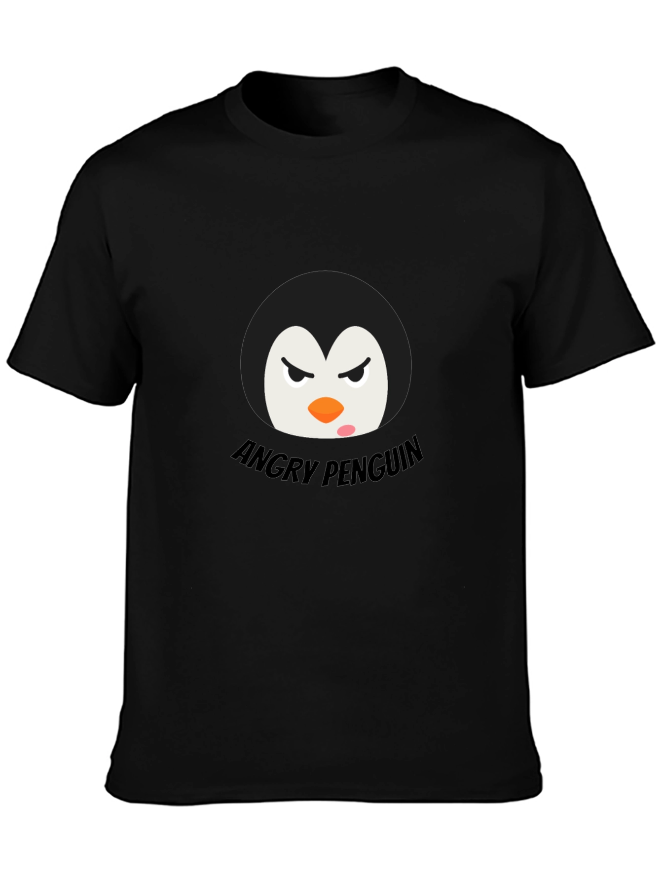 Angry Penguin Graphic Tee - Black Cotton T-Shirt