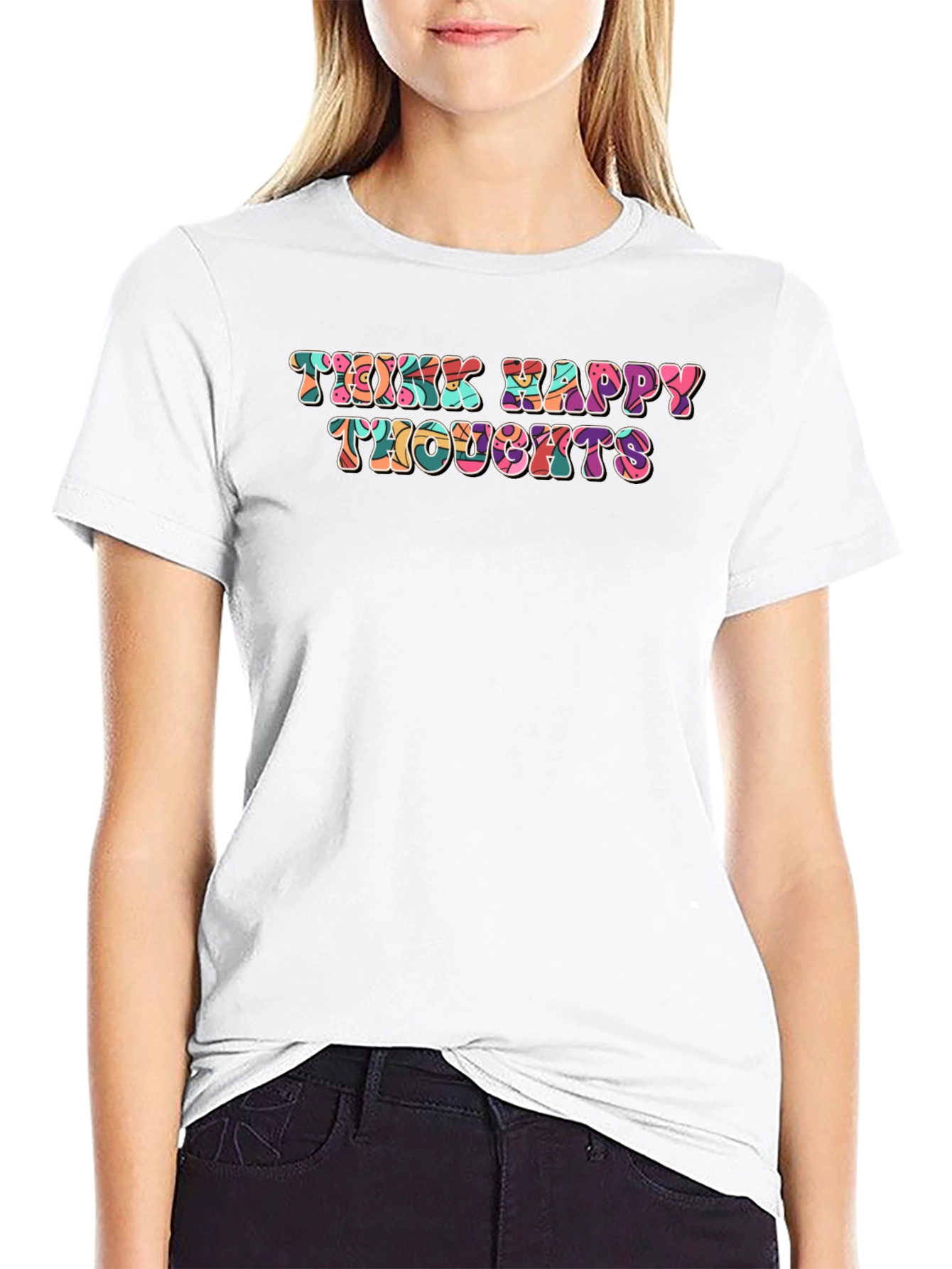 Think Happy Thoughts Retro T-Shirt