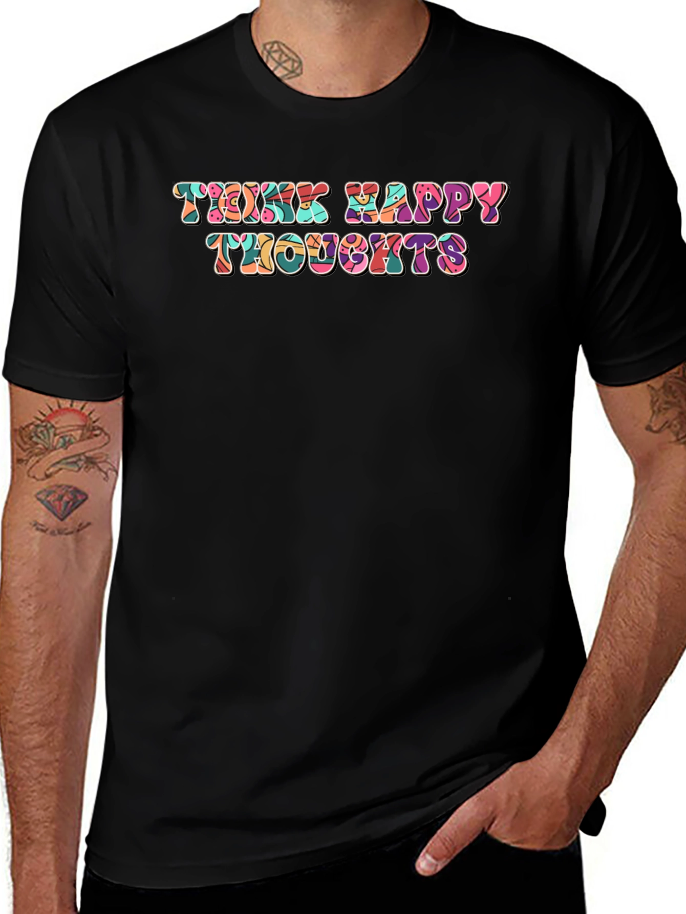 Think Happy Thoughts Retro T-Shirt