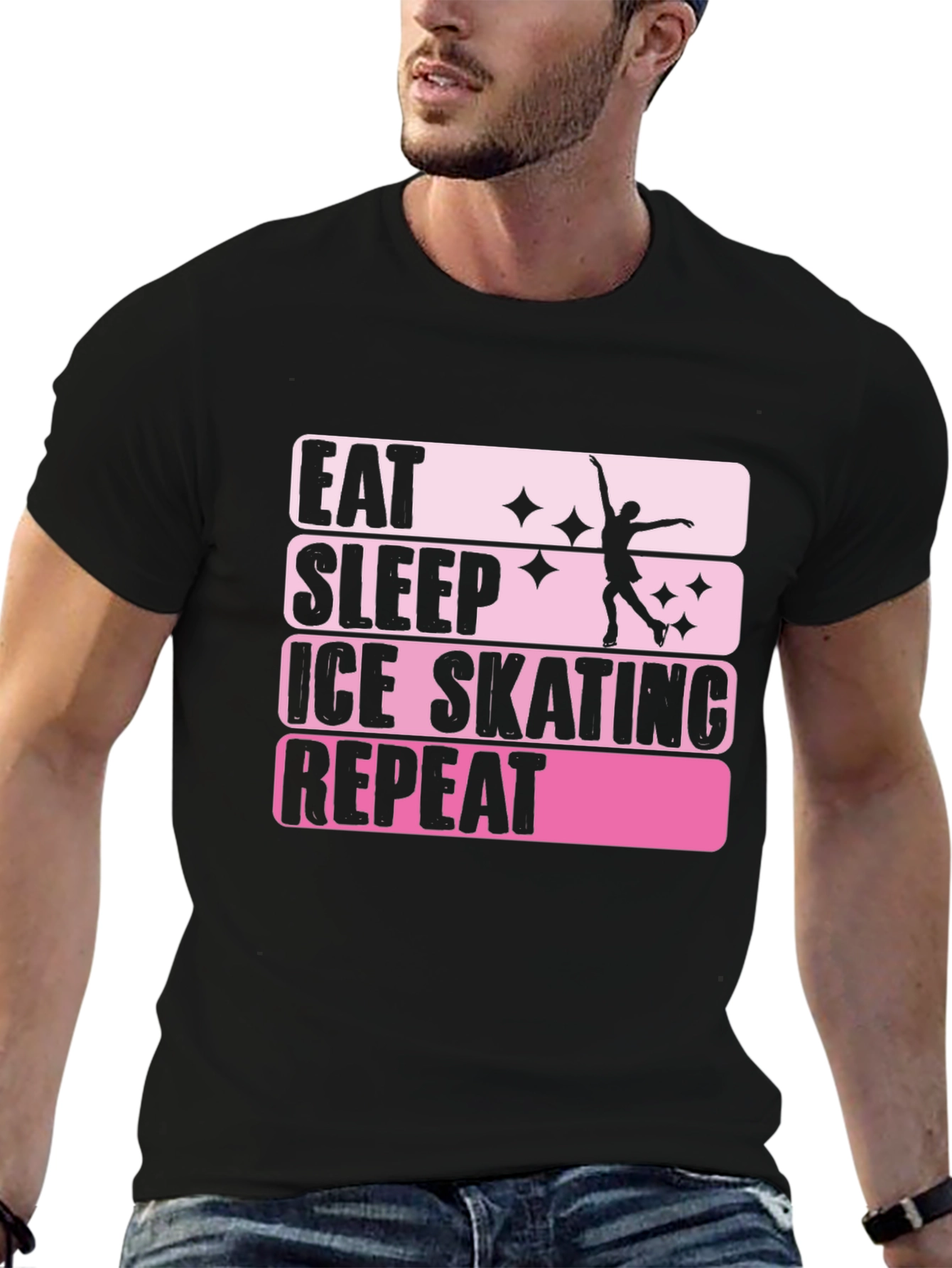 Eat Sleep Ice Skating Repeat Graphic T-Shirt