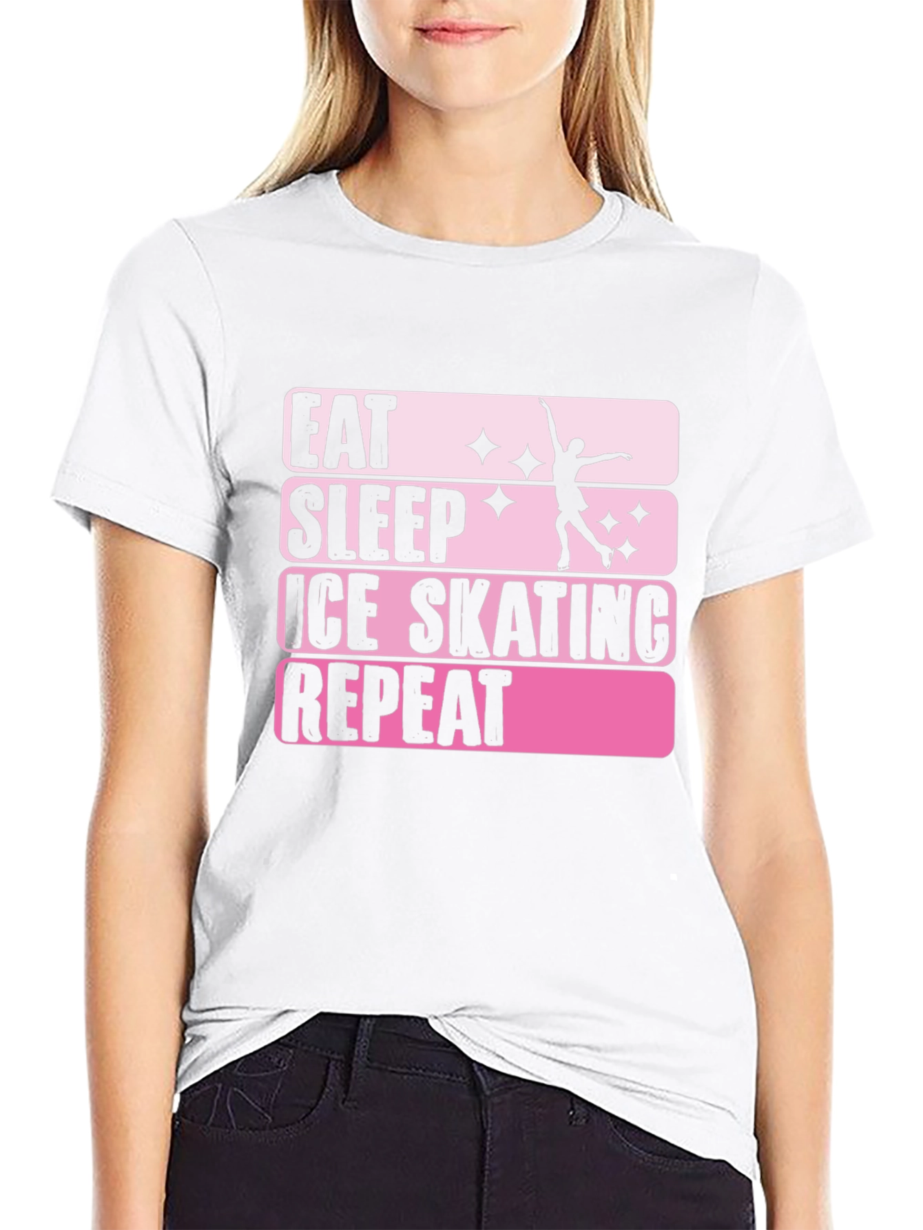 Eat Sleep Ice Skating Repeat Graphic T-Shirt
