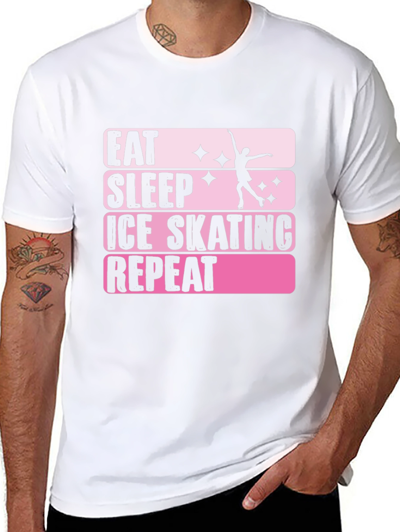 Eat Sleep Ice Skating Repeat Graphic T-Shirt
