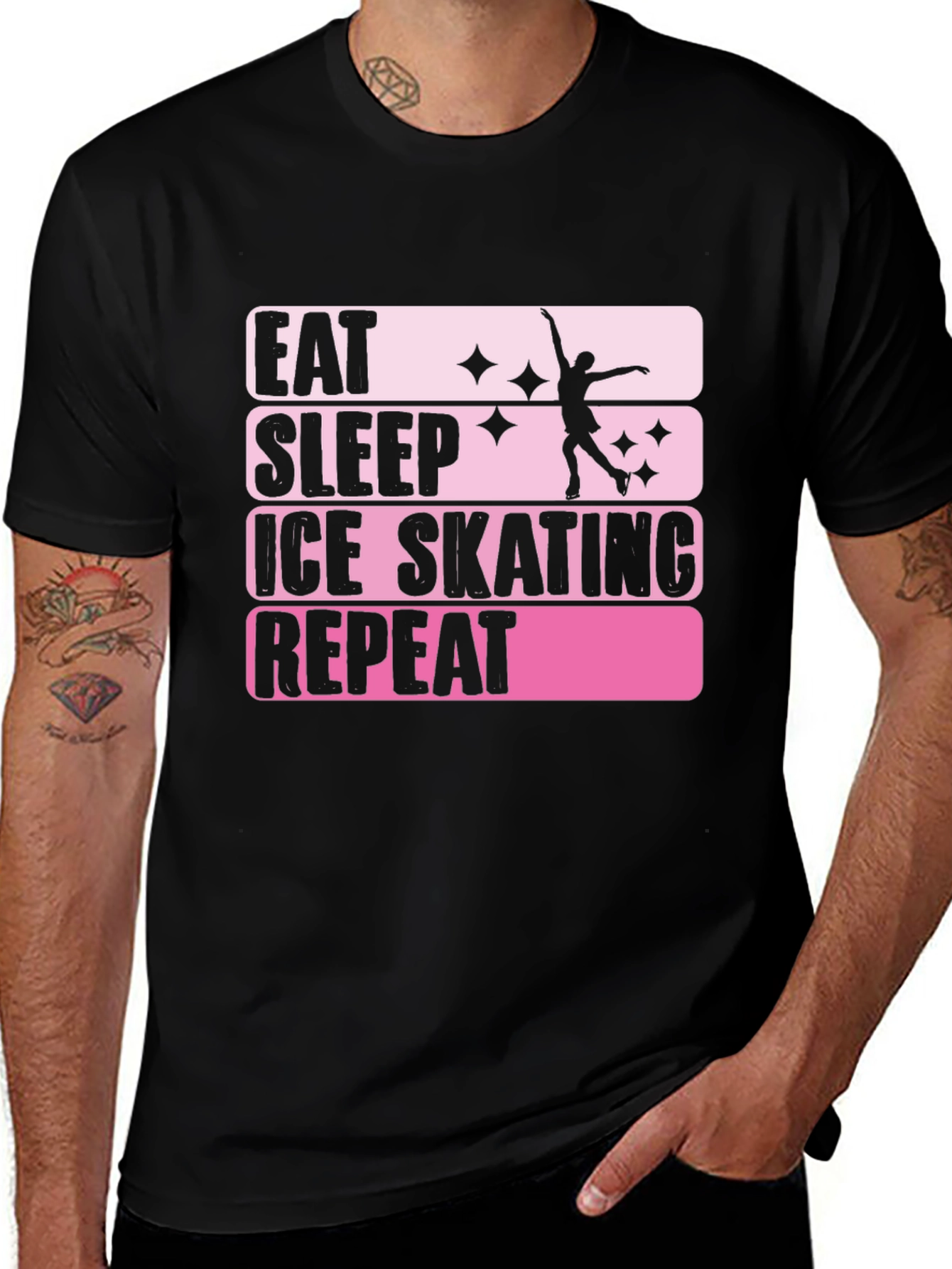 Eat Sleep Ice Skating Repeat Graphic T-Shirt