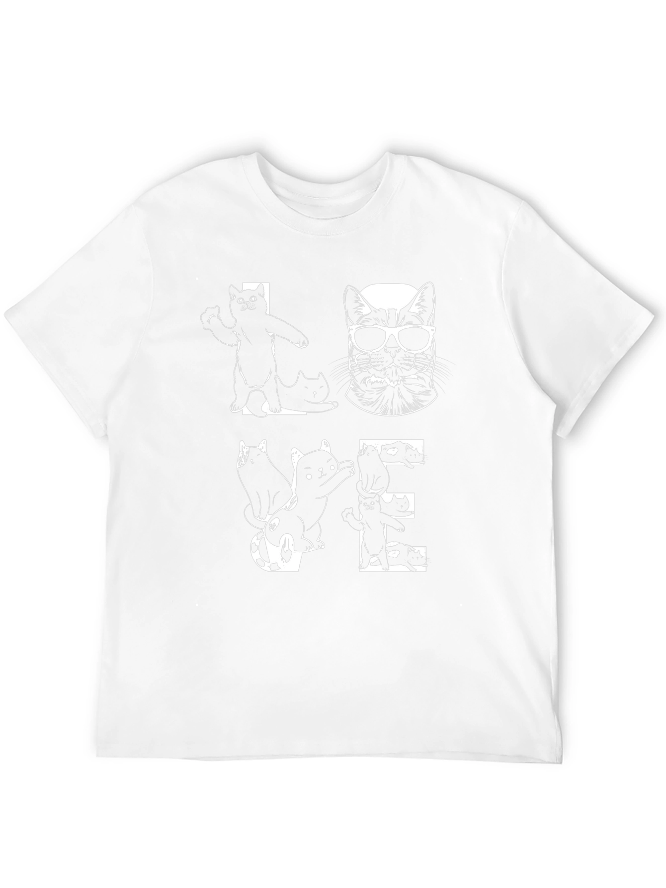 Love Cats T-Shirt - Black Graphic Tee