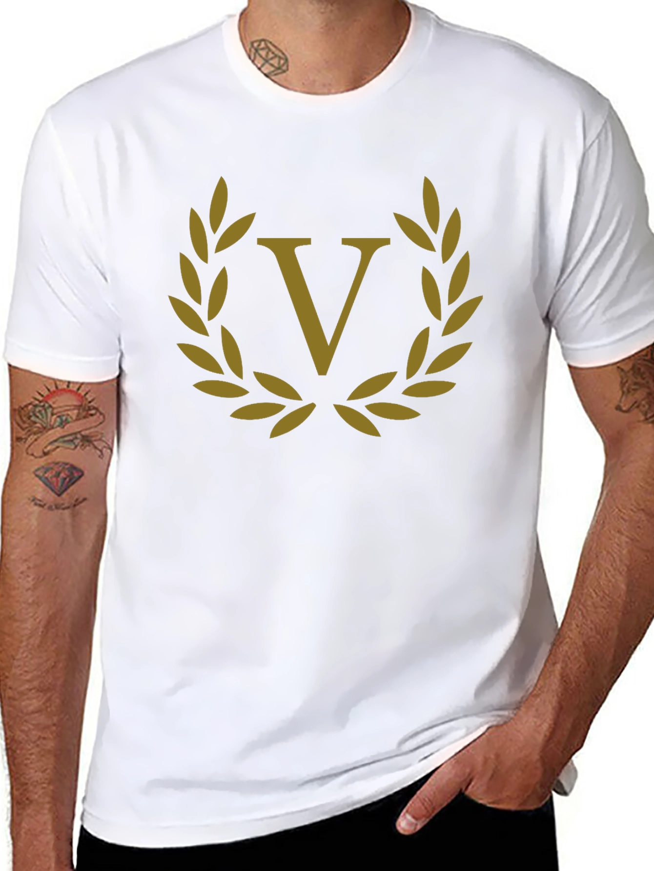 Laurel Wreath V Black T-Shirt