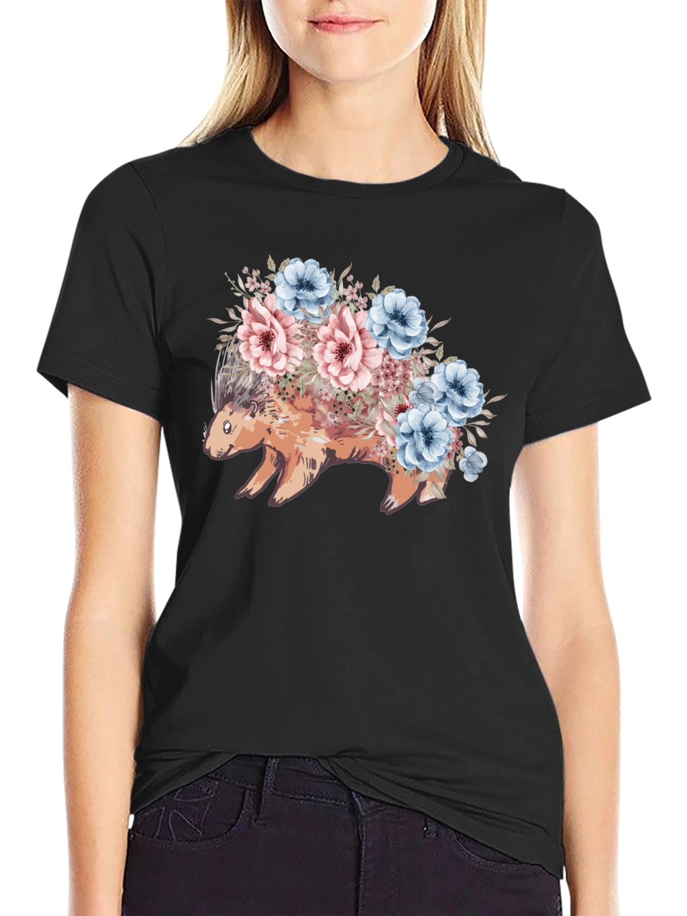 Floral Porcupine Graphic Tee