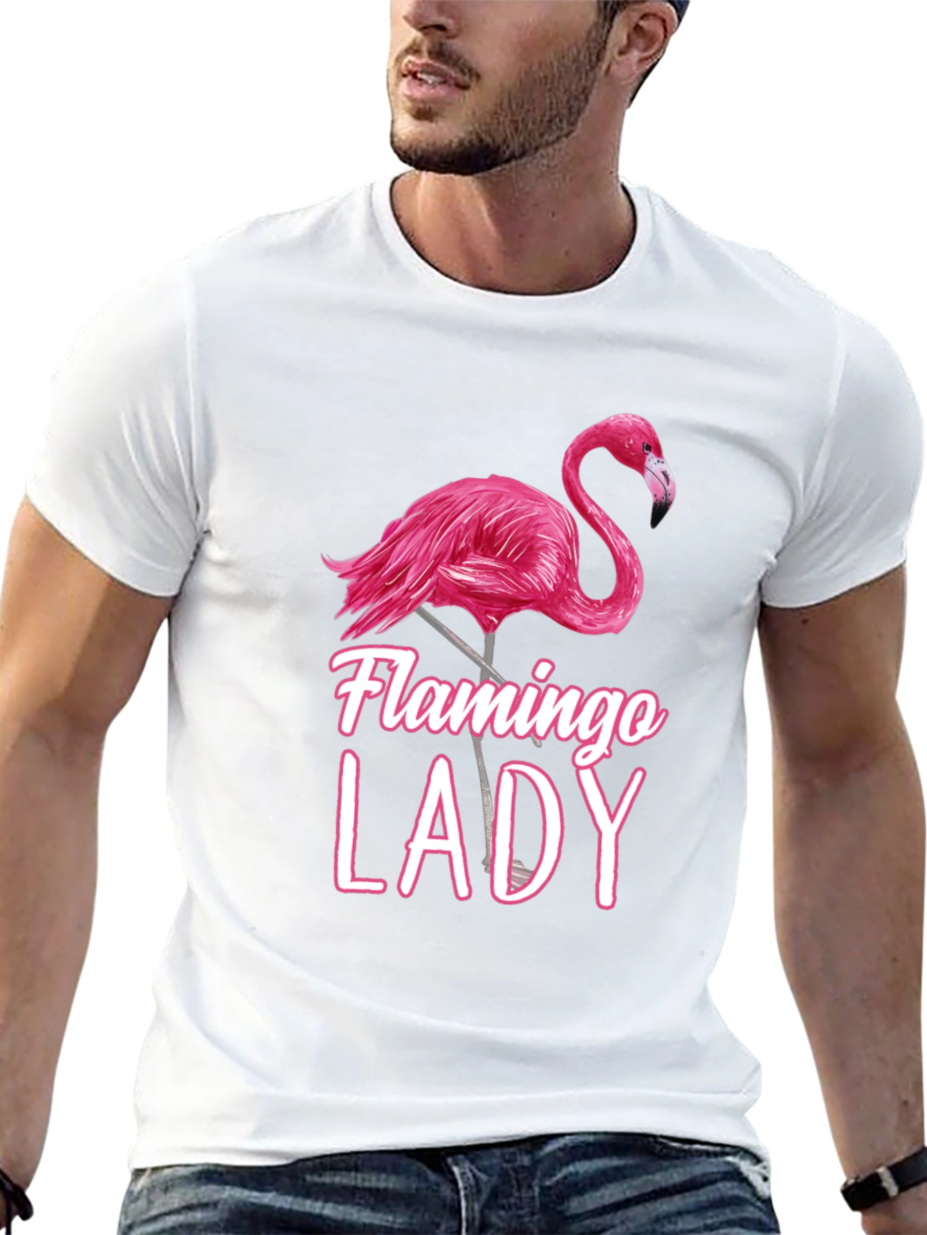Flamingo Lady Black T-Shirt