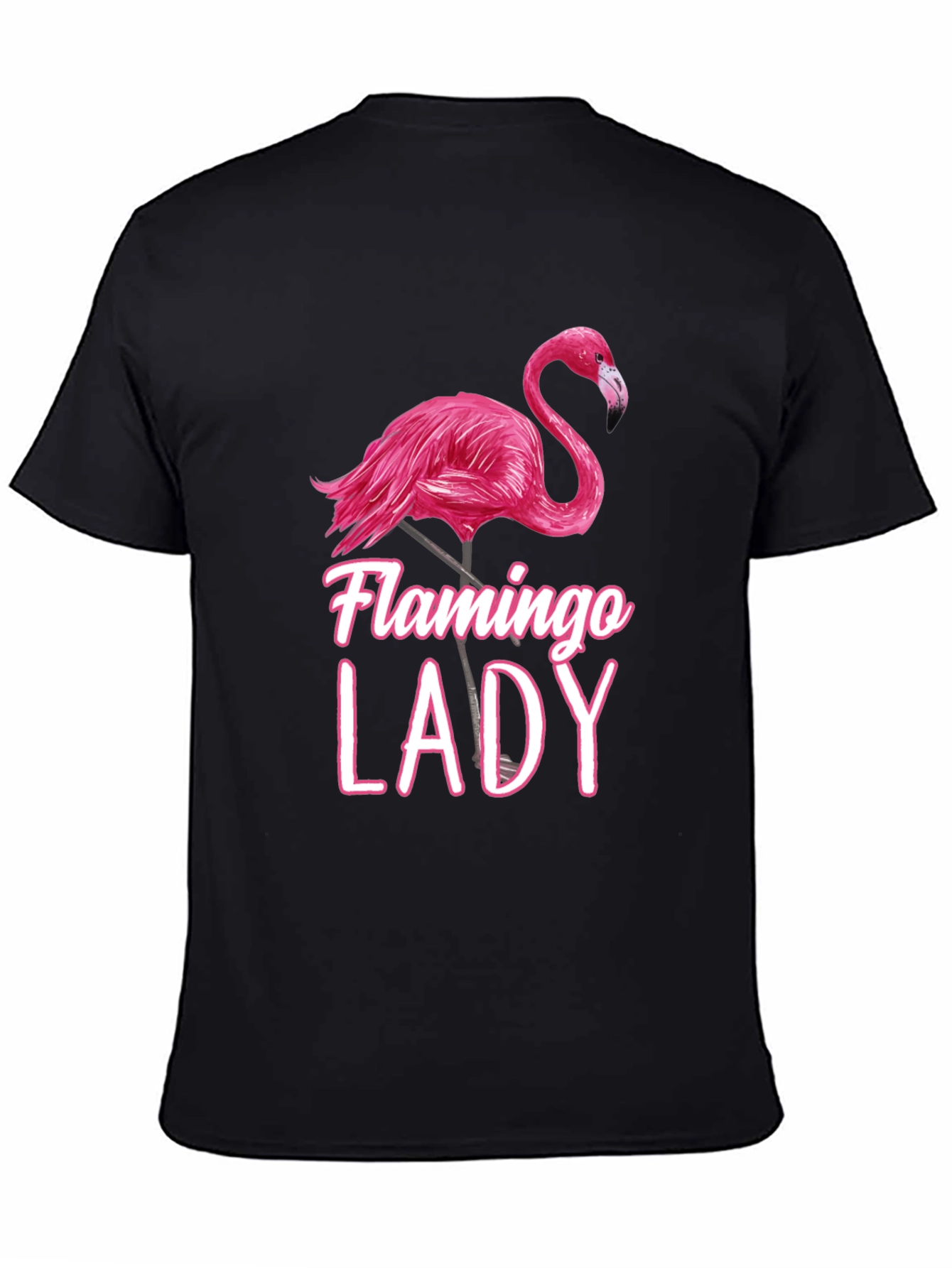 Flamingo Lady Black T-Shirt