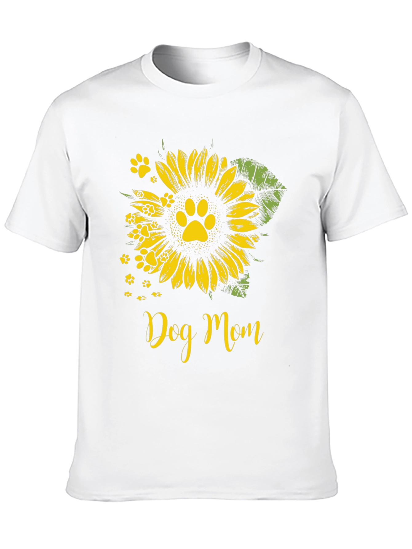 Dog Mom Sunflower Paw Print Graphic Tee