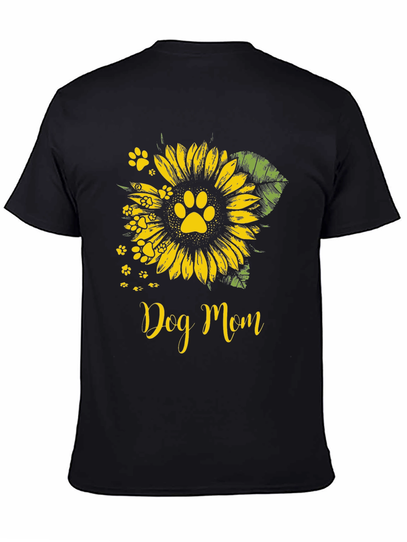 Dog Mom Sunflower Paw Print Graphic Tee