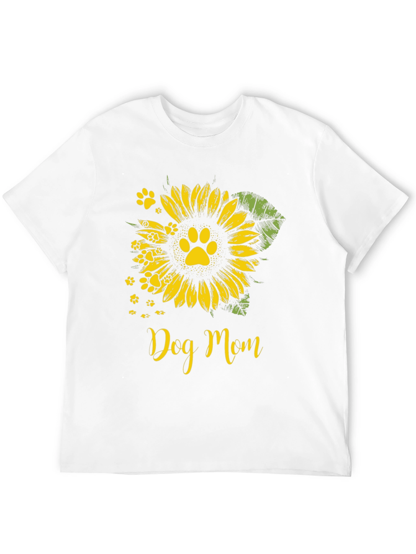 Dog Mom Sunflower Paw Print Graphic Tee