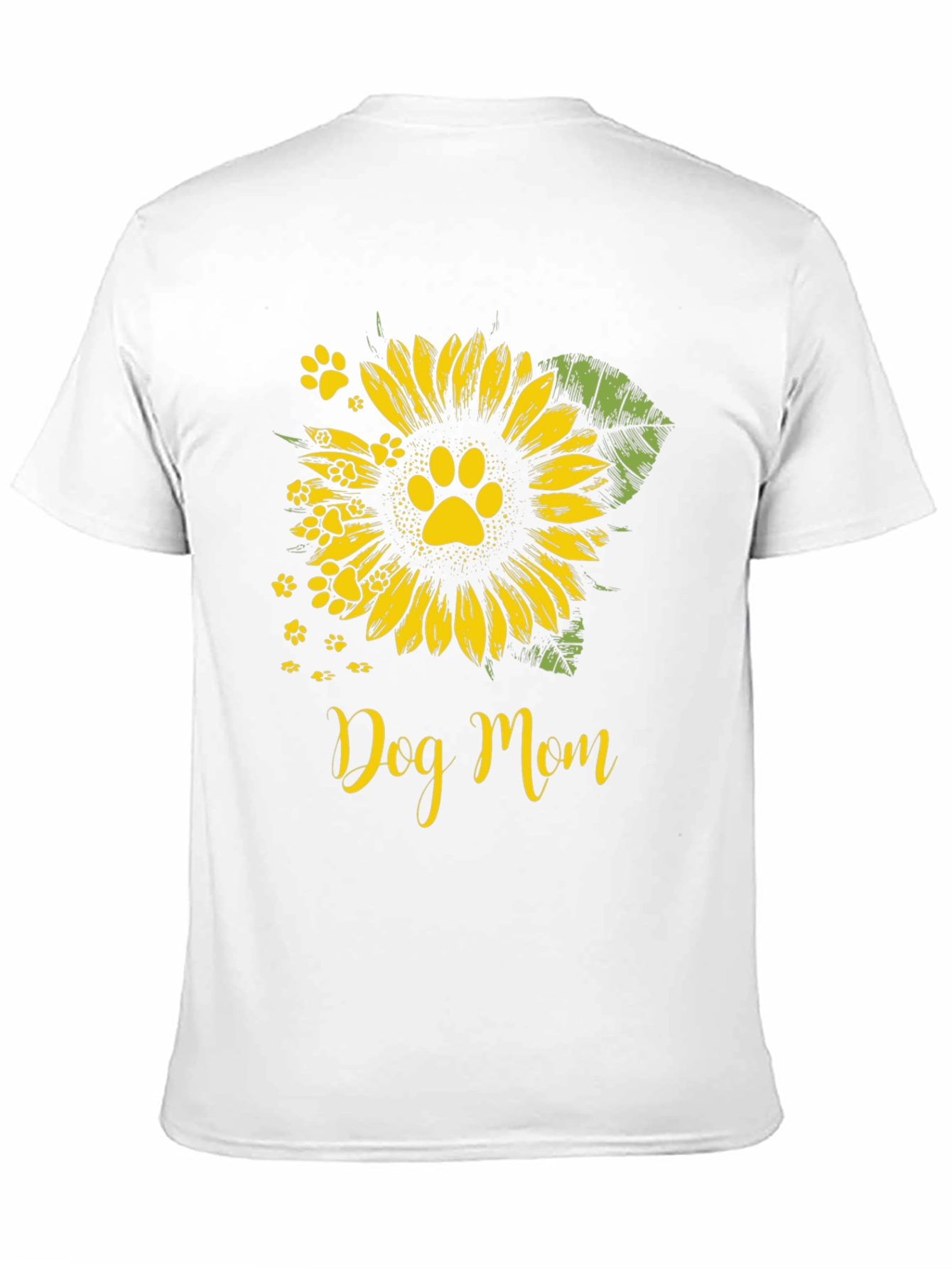 Dog Mom Sunflower Paw Print Graphic Tee