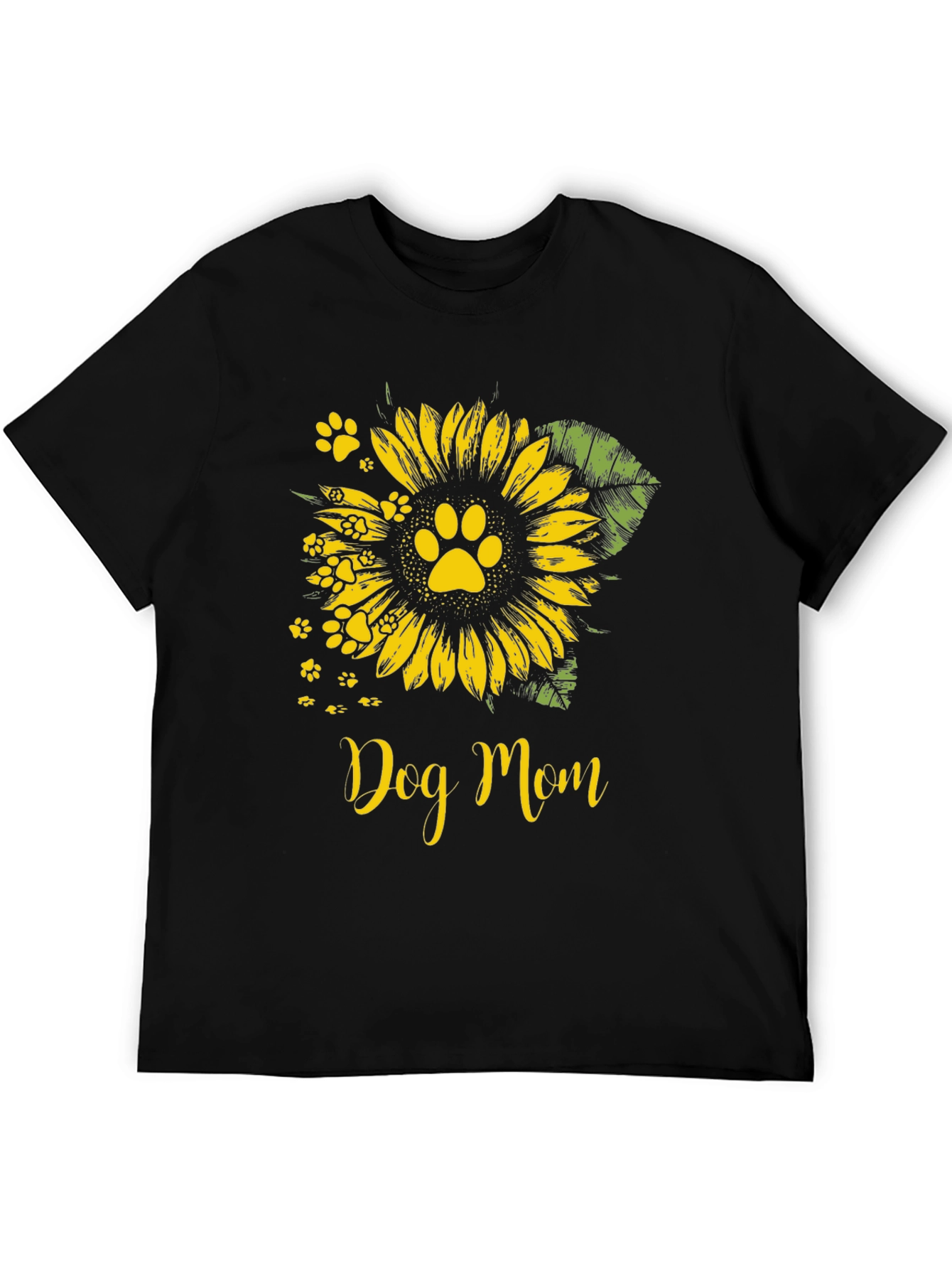 Dog Mom Sunflower Paw Print Graphic Tee