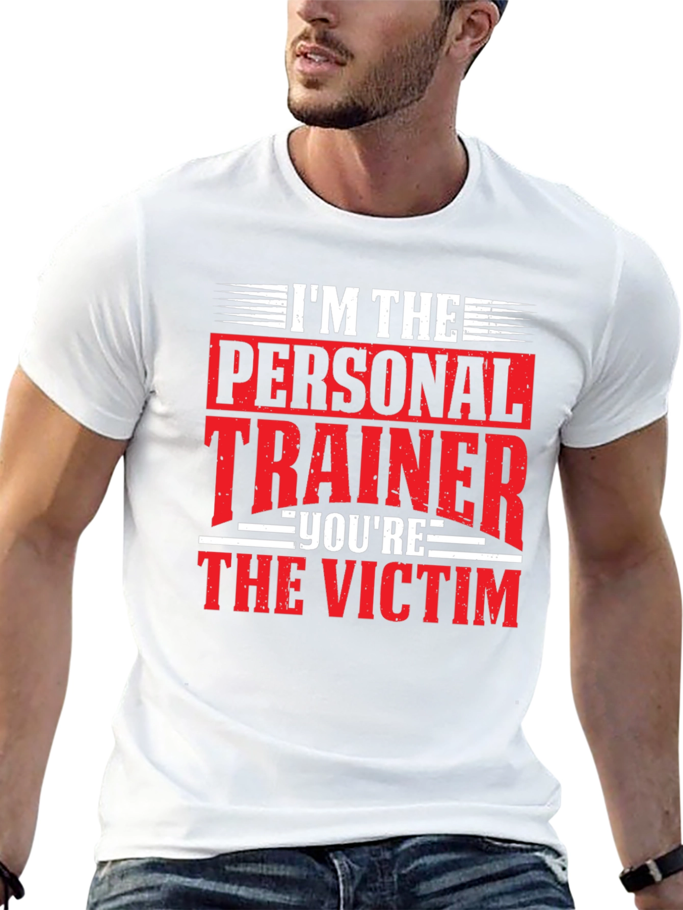 Personal Trainer Victim Black Graphic Tee
