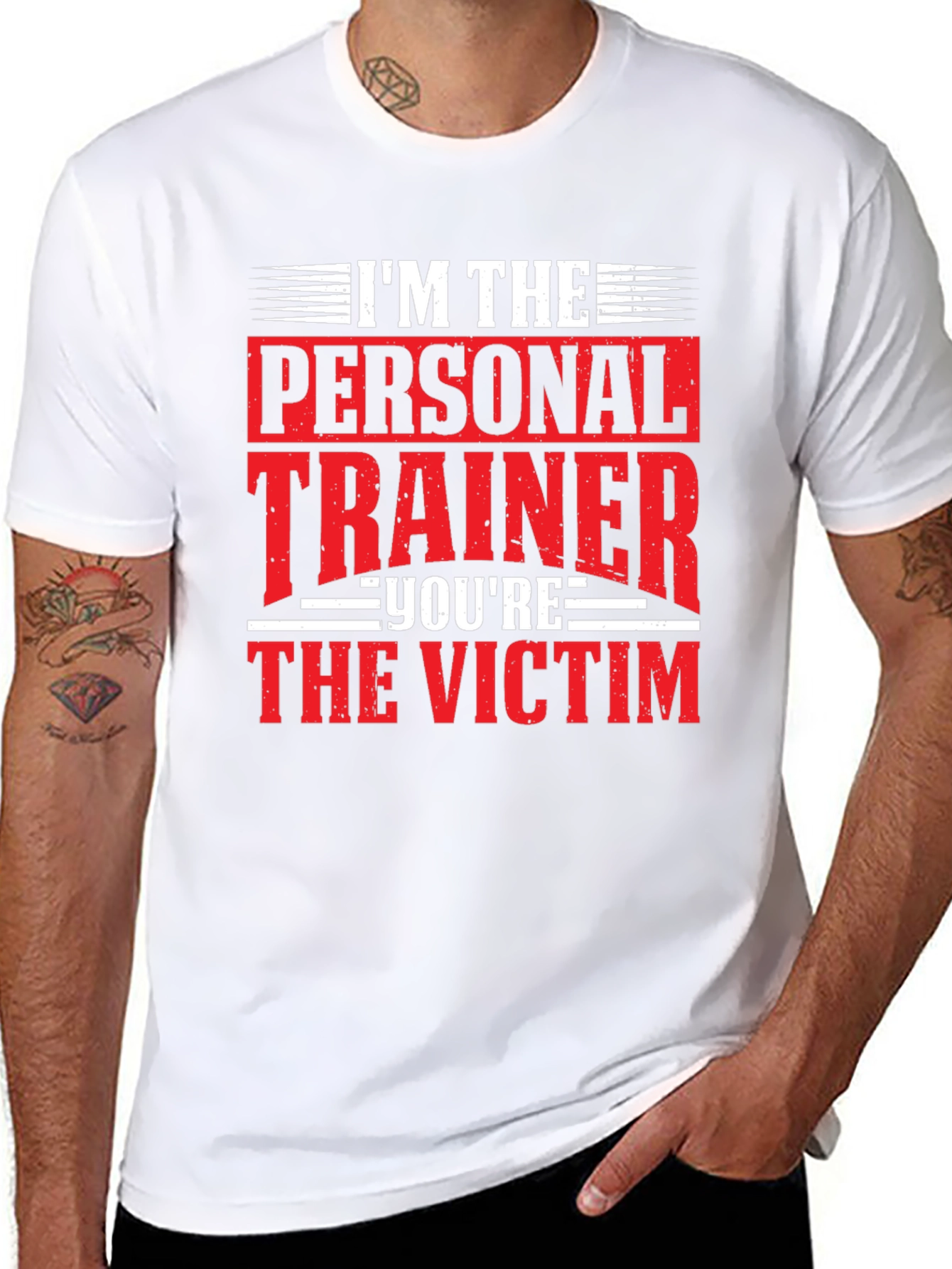 Personal Trainer Victim Black Graphic Tee