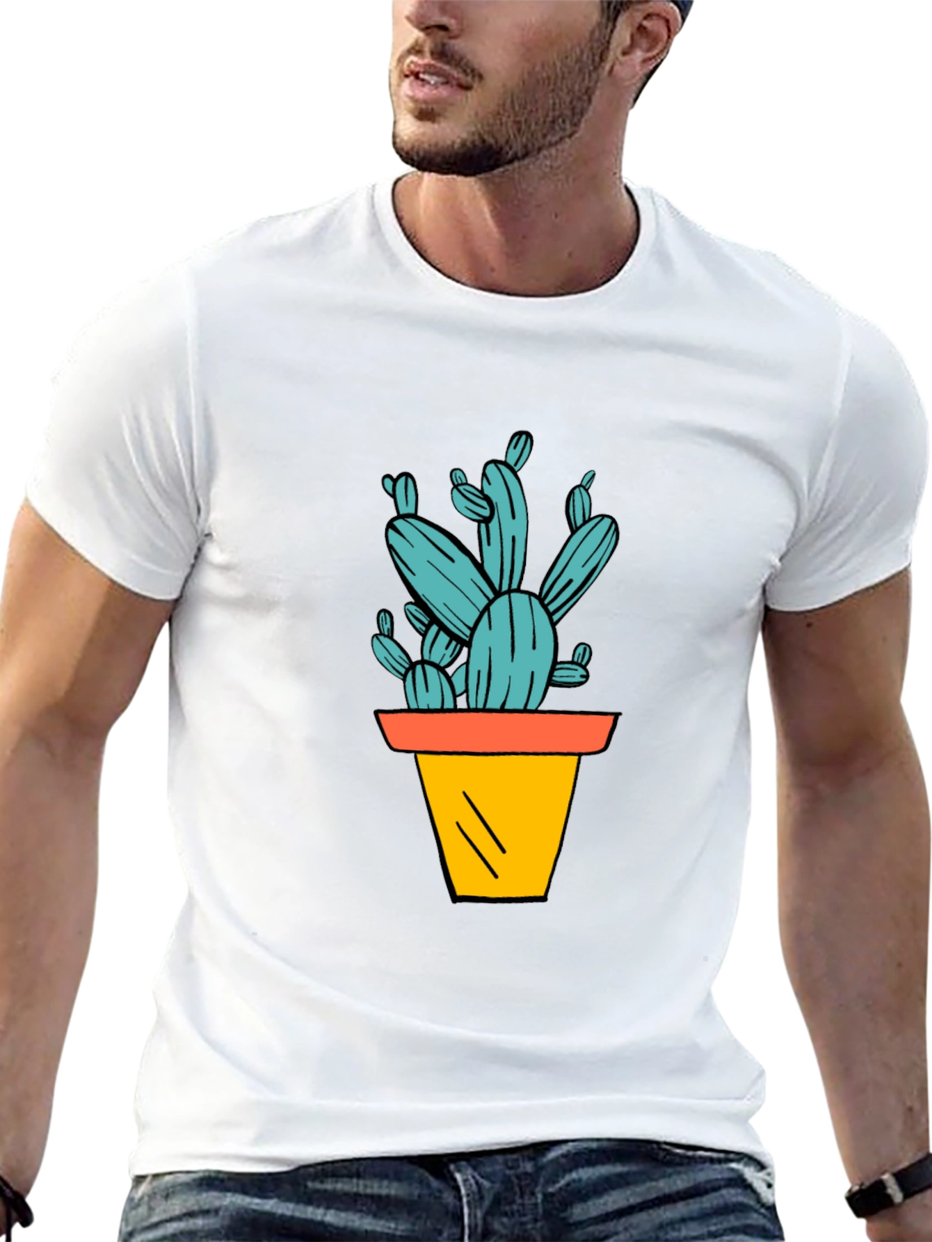 Cactus Plant Graphic T-Shirt - Stylish and Comfortable