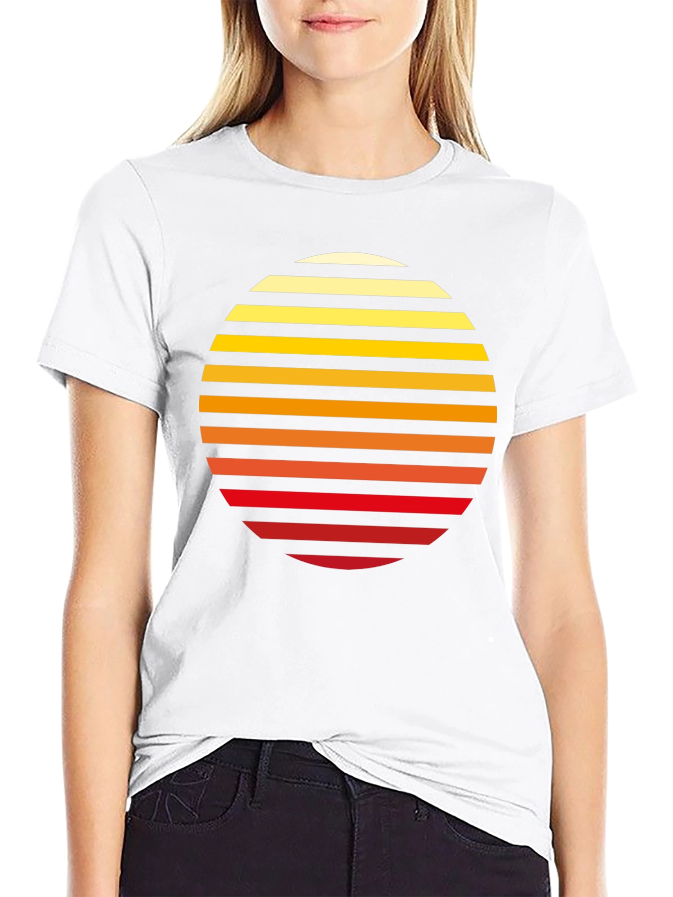 Retro Sunset Striped Graphic Tee