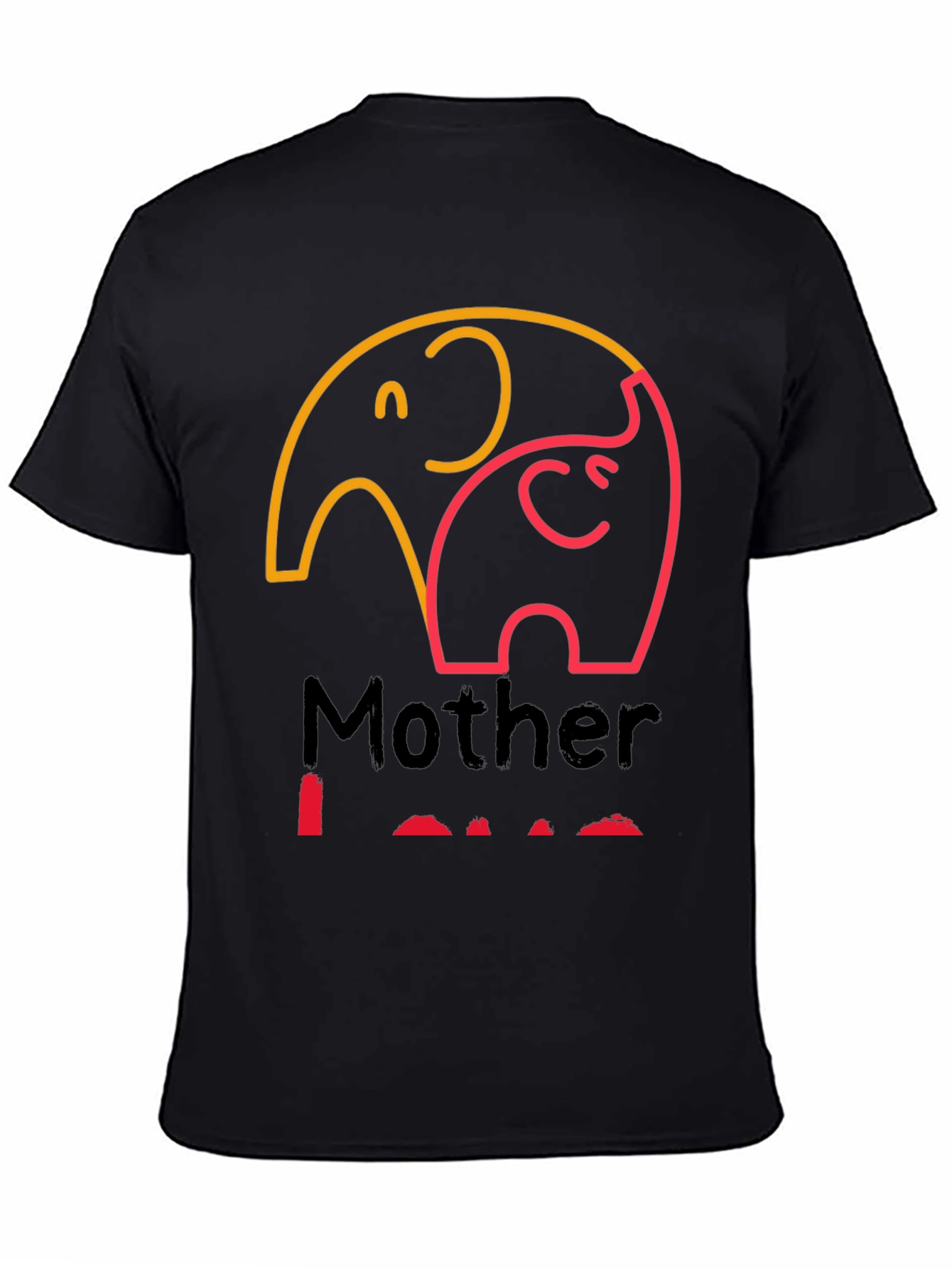 Mother Love Elephant Graphic Tee - Black