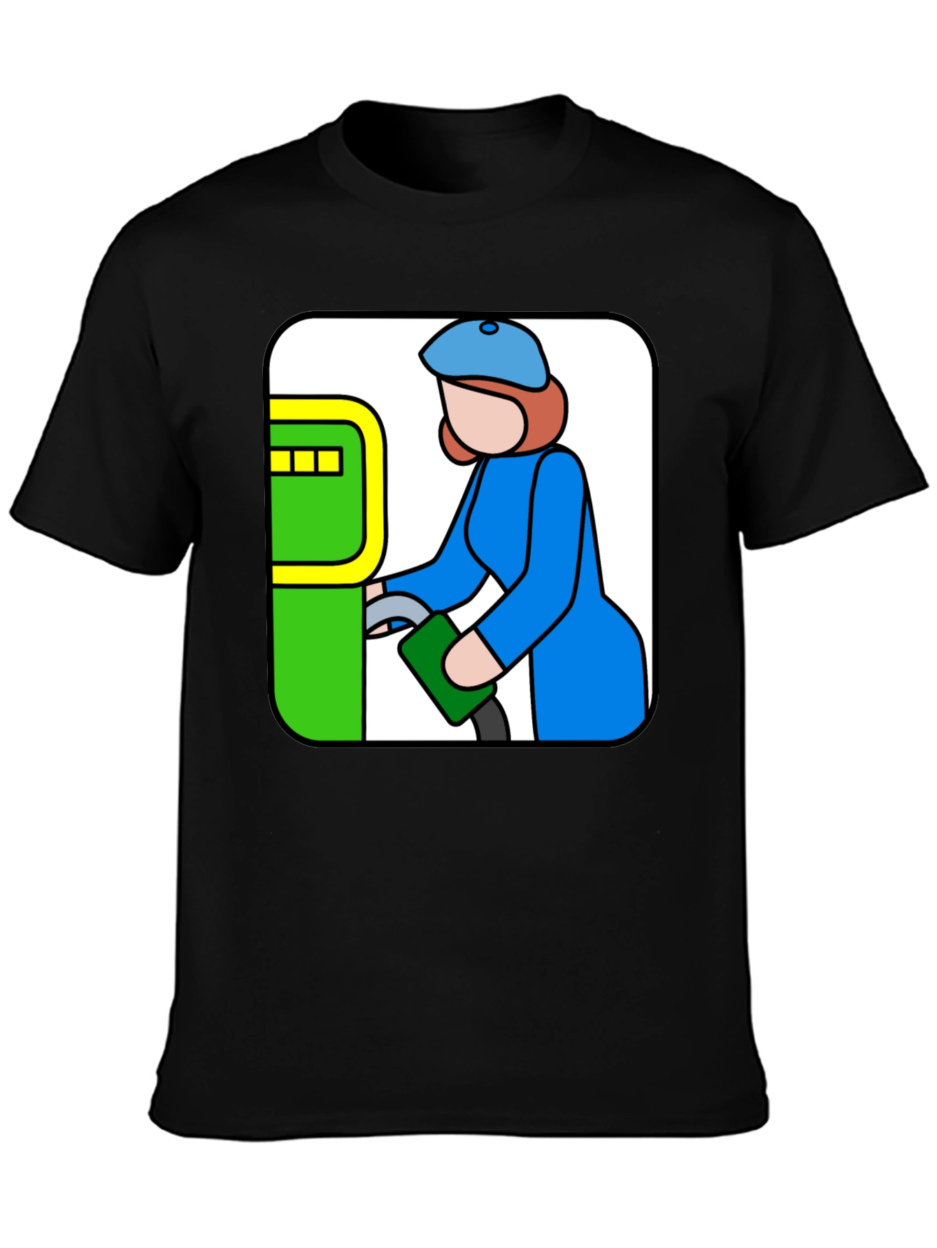 Gas Station Attendant Graphic Tee - Black Cotton T-Shirt