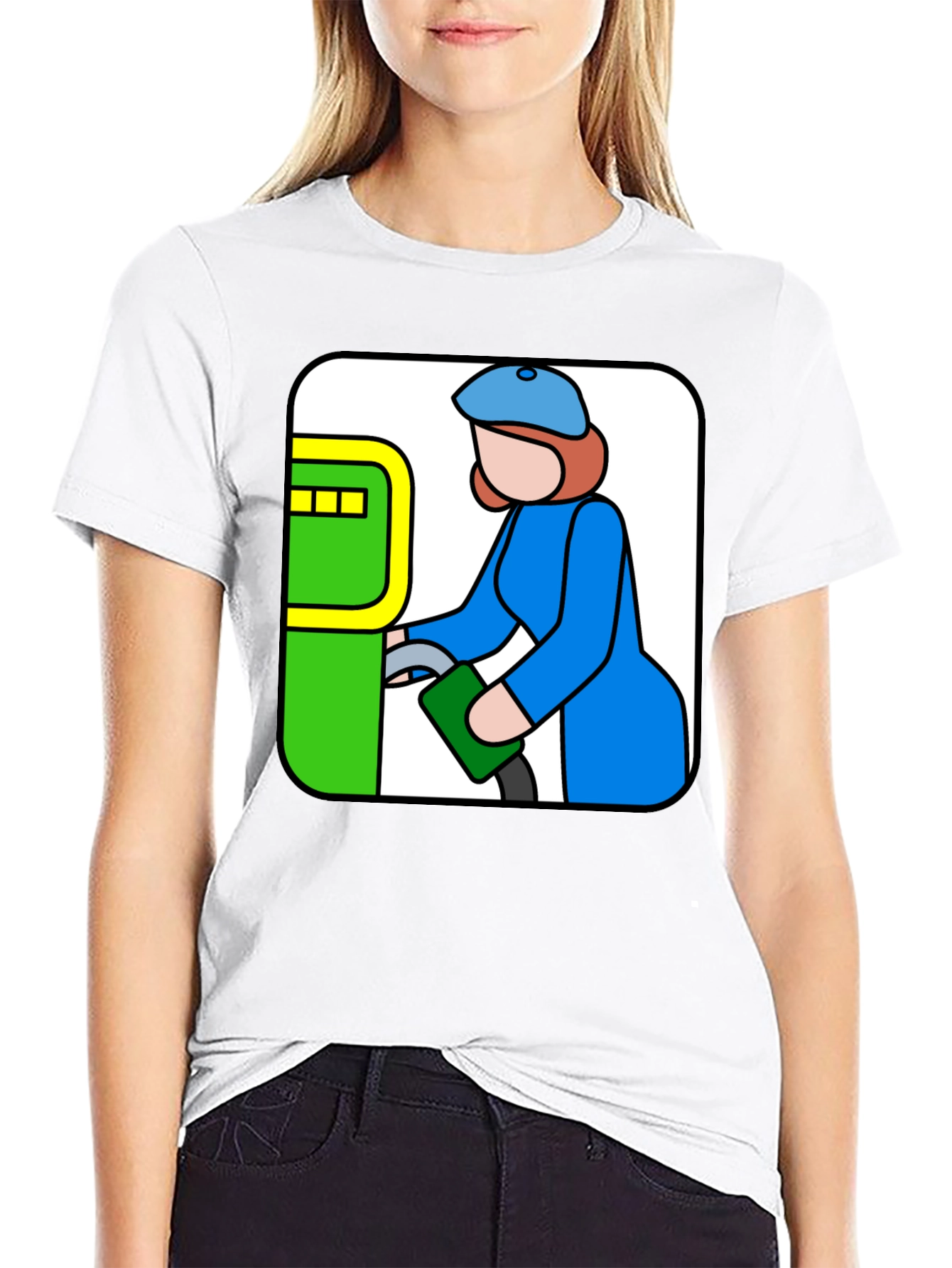 Gas Station Attendant Graphic Tee - Black Cotton T-Shirt